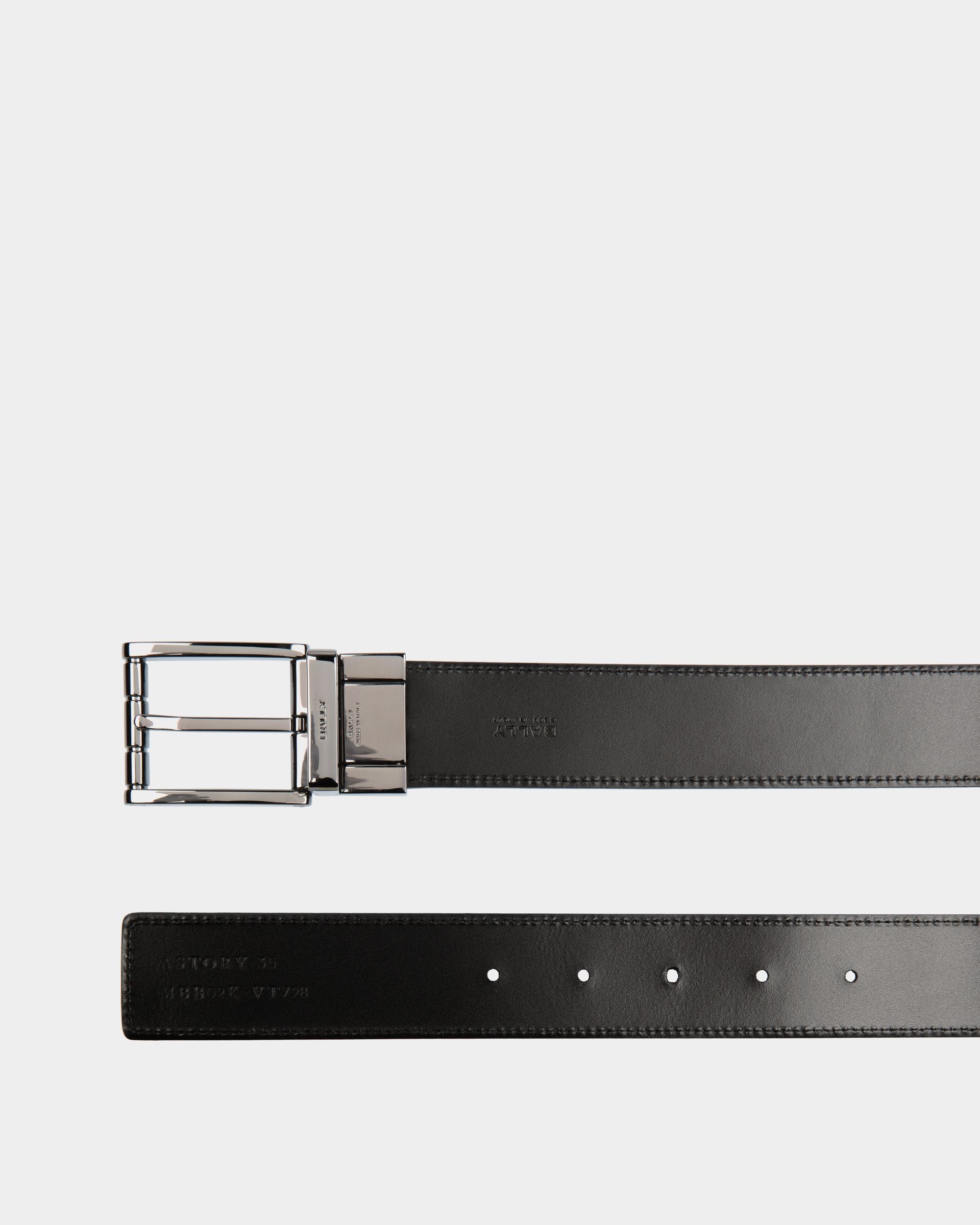 Verstellbarer Astory 35 mm Wendegürtel Aus Leder In Schwarz - Herren - Bally - 03