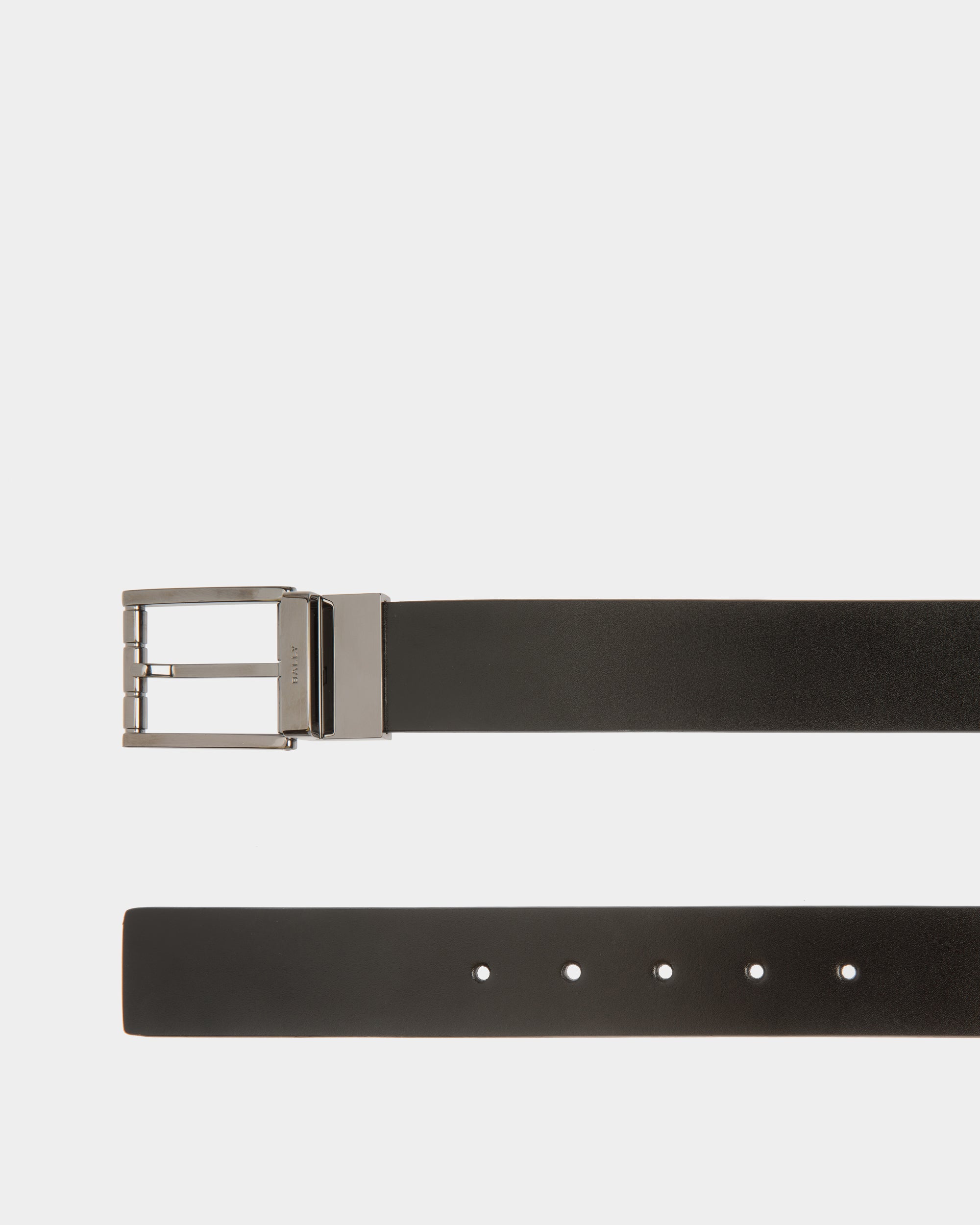 Astory 35 mm Verstellbarer Wendegürtel Aus Leder In Schwarz Und Ebenholzschwarz - Herren - Bally - 02