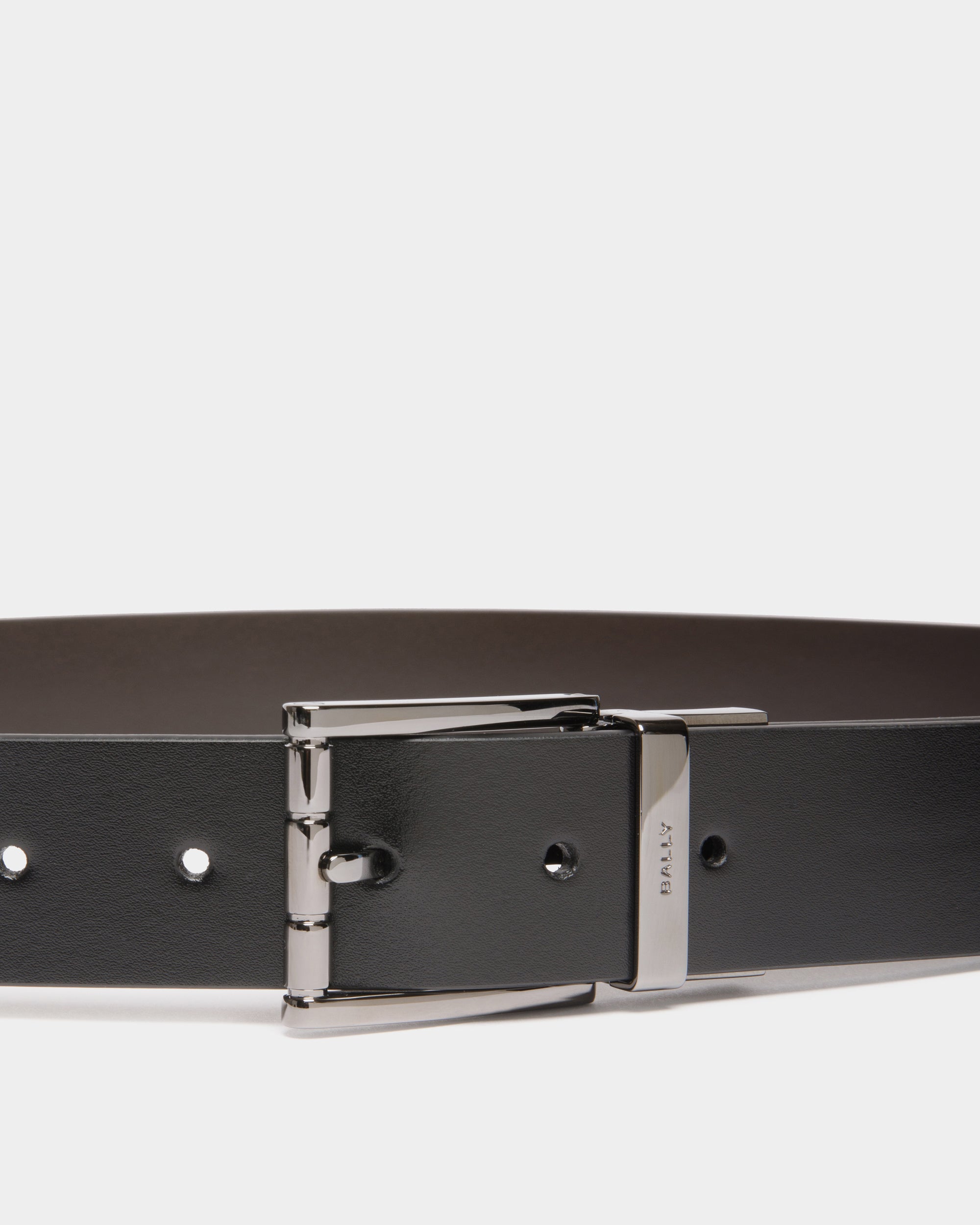 Astory 35 mm Verstellbarer Wendegürtel Aus Leder In Schwarz Und Ebenholzschwarz - Herren - Bally - 04