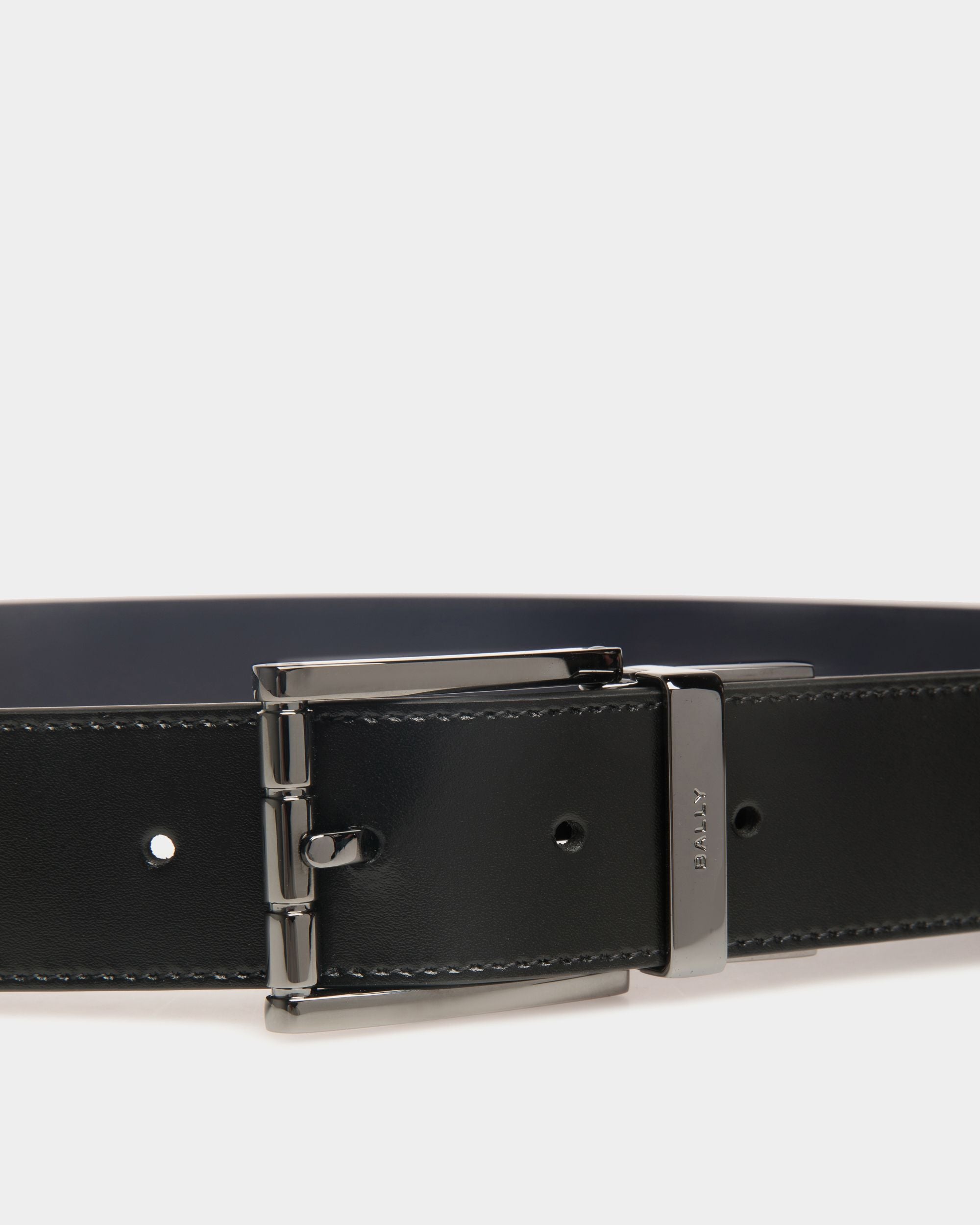 Astory 35 mm Verstellbarer Wendegürtel Aus Leder In Schwarz Und Navy Blue - Herren - Bally - 03