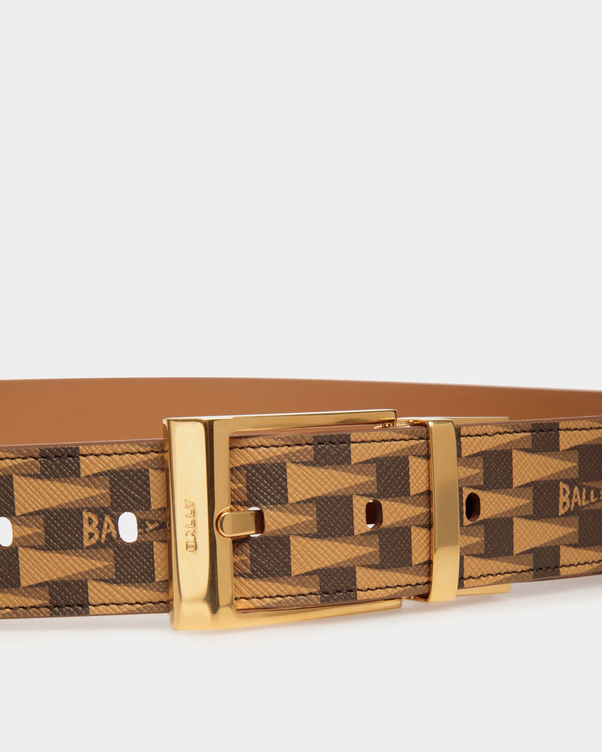 Shiffie 35 mm Verstellbarer Wendegürtel Aus Leder In Desert Mit Pennant-Print - Herren - Bally - 03