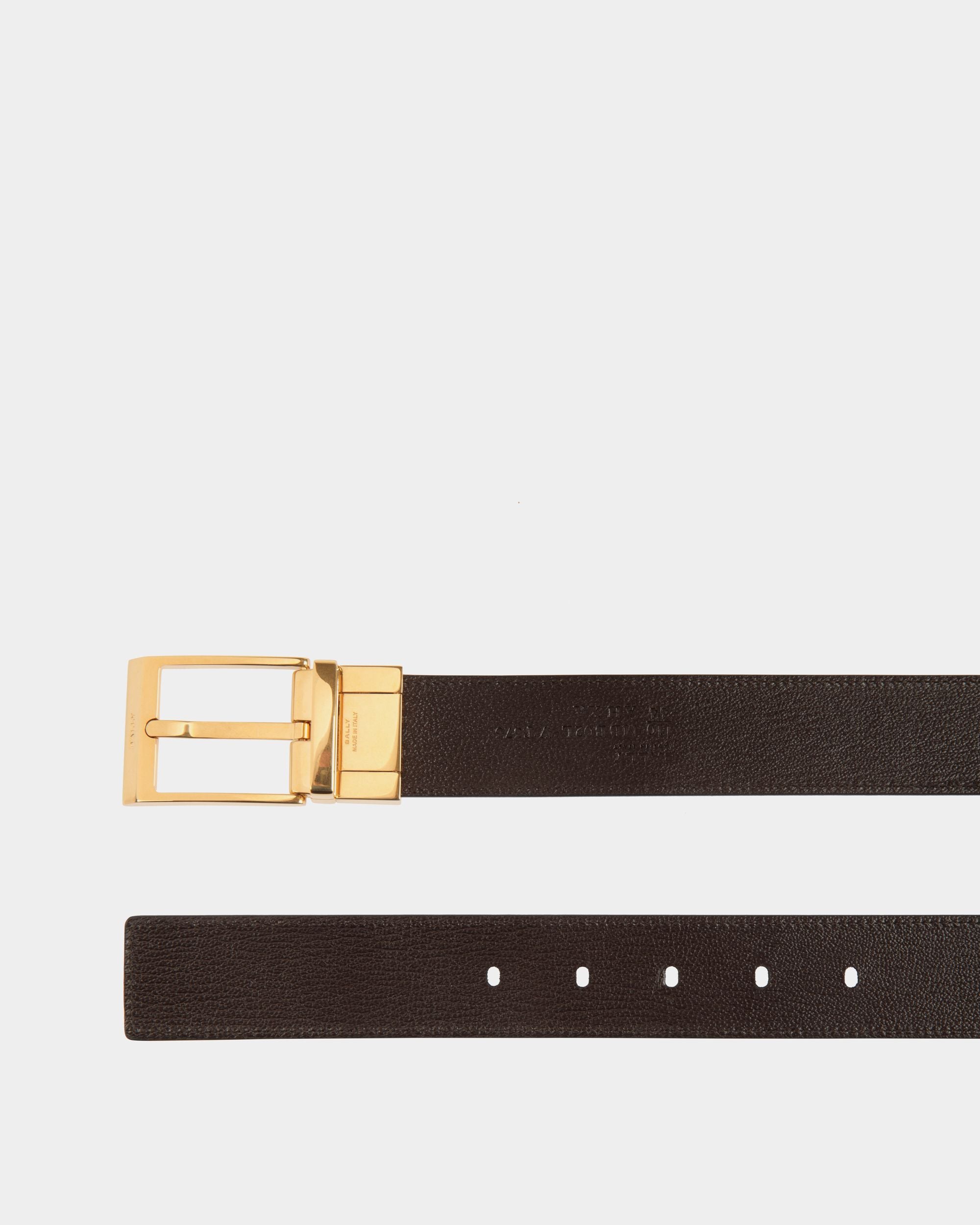 Shiffie 35 mm Verstellbarer Wendegürtel Aus Leder In Schwarz Und Ebenholz - Herren - Bally - 02