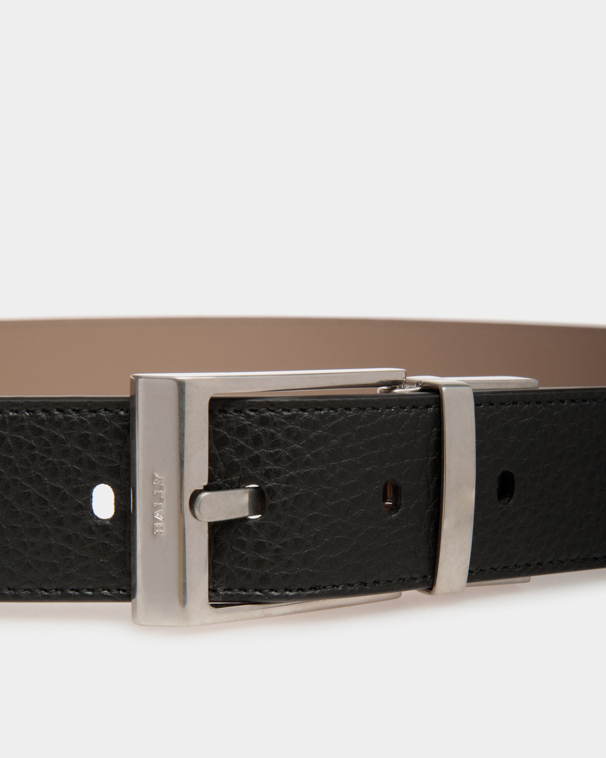 Shiffie 35 mm Verstellbarer Wendegürtel Aus Leder In Schwarz Und Beige - Herren - Bally - 03