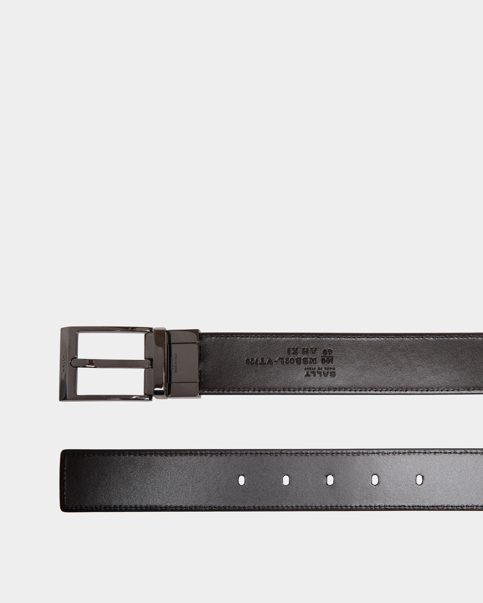 Shiffie 35 mm Verstellbarer Wendegürtel Aus Leder In Schwarz Und Ebenholzschwarz - Herren - Bally - 02