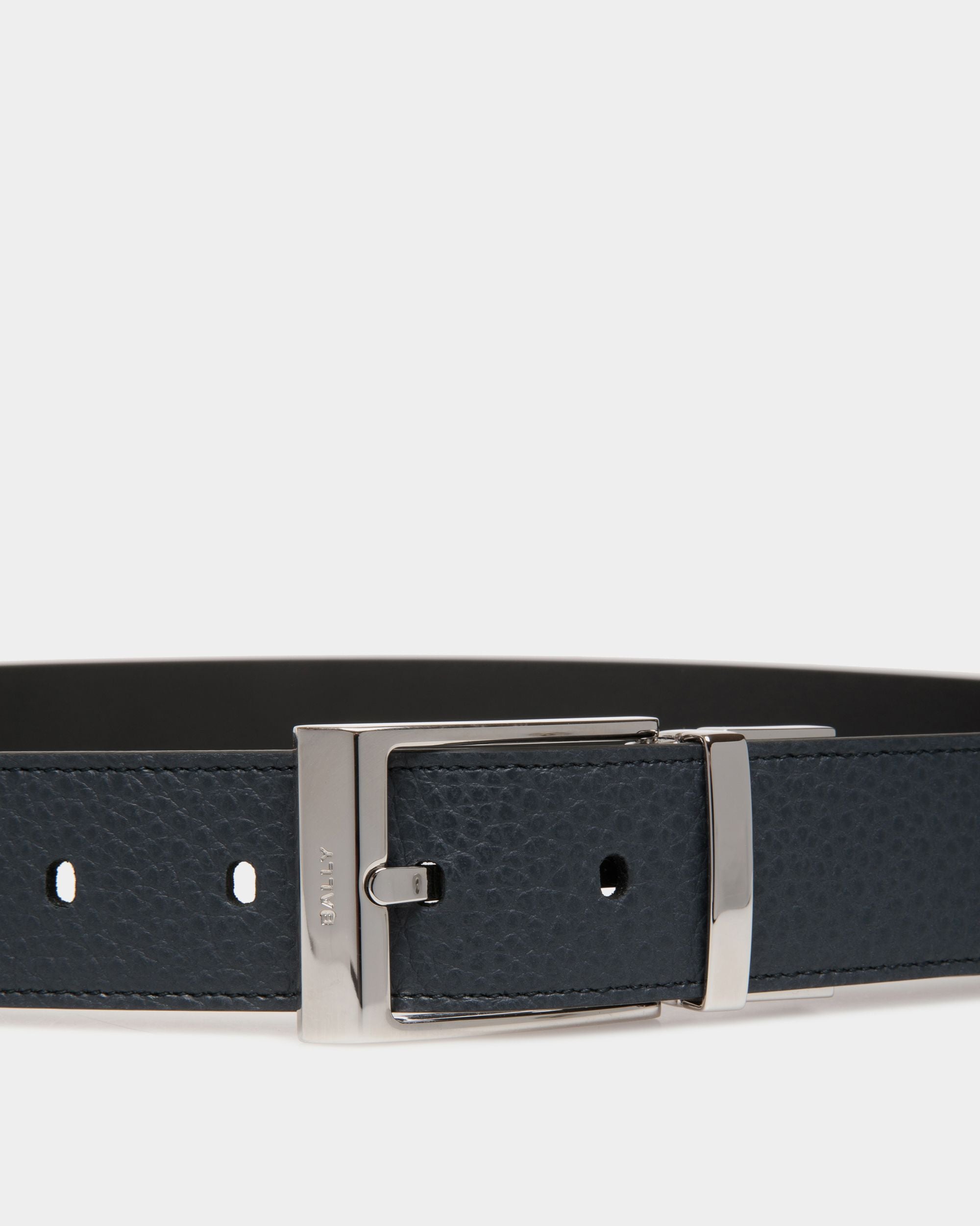 Shiffie 35 mm Verstellbarer Wendegürtel Aus Leder In Navy Blue Und Schwarz - Herren - Bally - 03