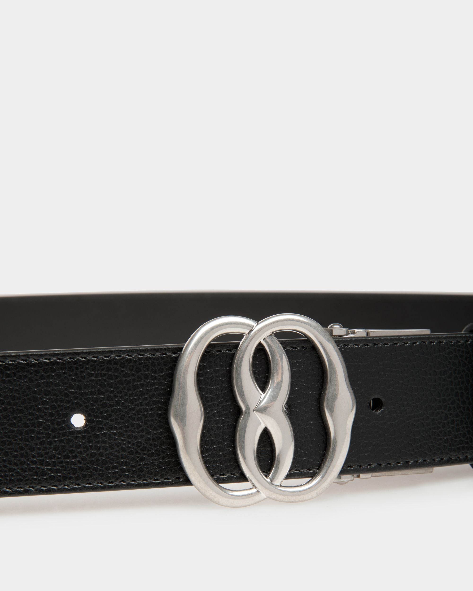 Verstellbarer Emblem 35 mm Wendegürtel Aus Schwarzem Leder - Herren - Bally - 03