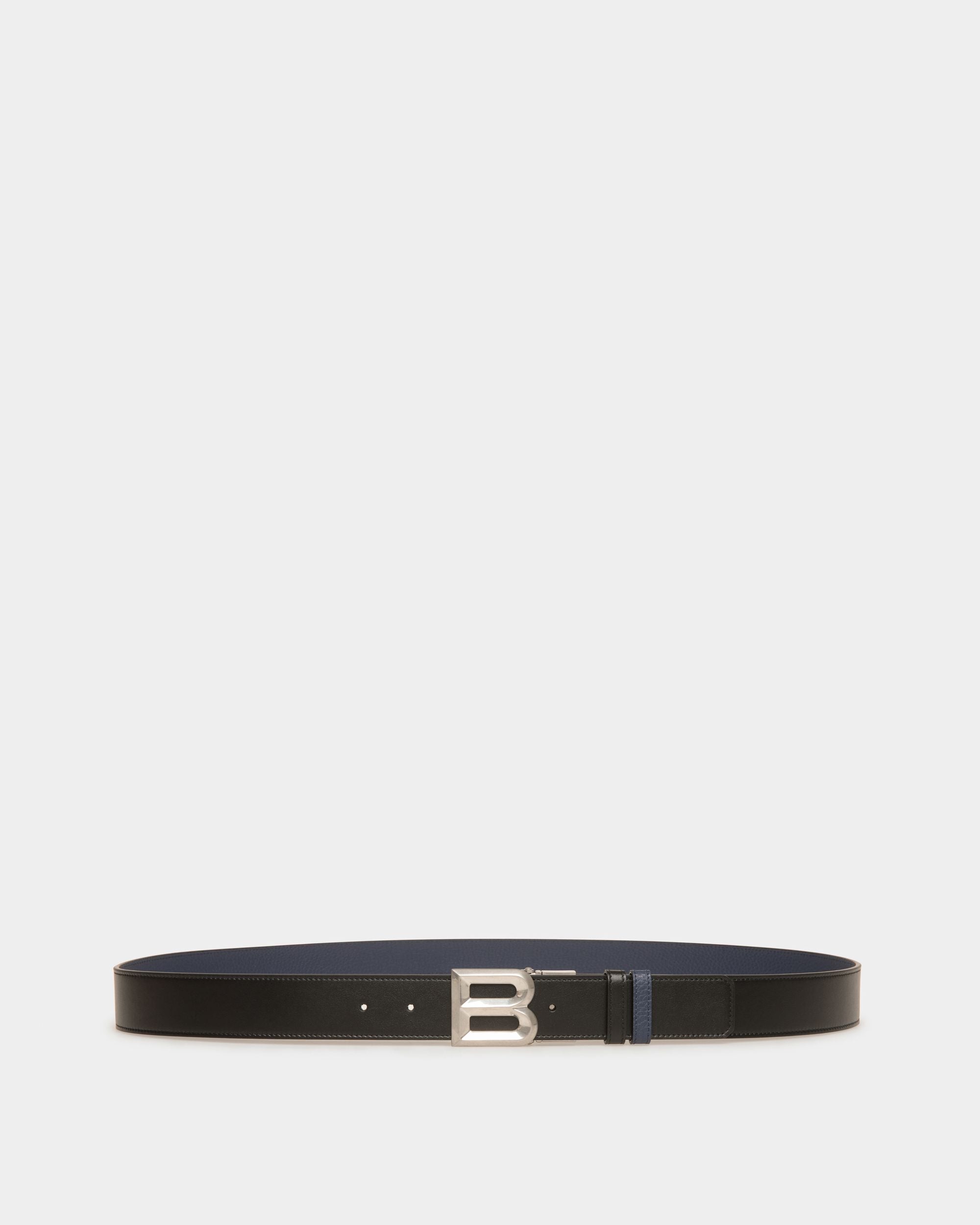 B Bold 35 mm Verstellbarer Wendegürtel Aus Leder In Schwarz Und Navy Blue - Herren - Bally - 01