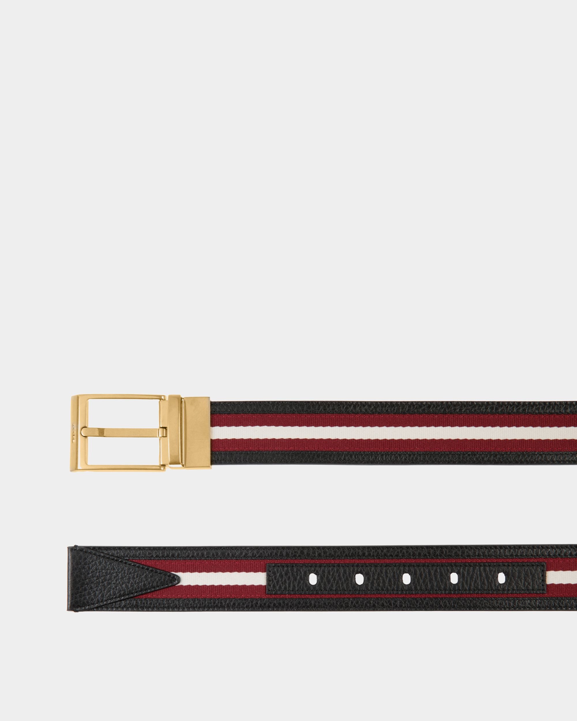 Shiffie 35 mm Wendegürtel Aus Stoff Und Leder In Rot Und Weiß - Herren - Bally - 02