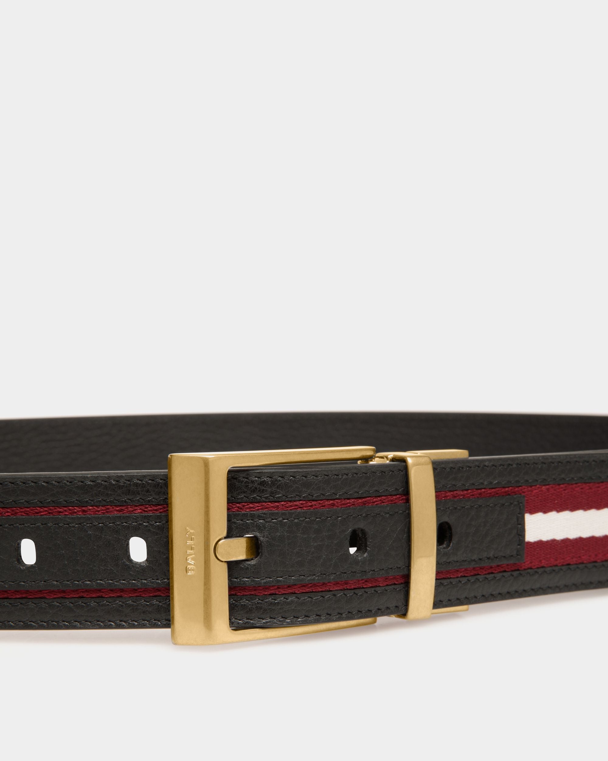 Shiffie 35 mm Wendegürtel Aus Stoff Und Leder In Rot Und Weiß - Herren - Bally - 03