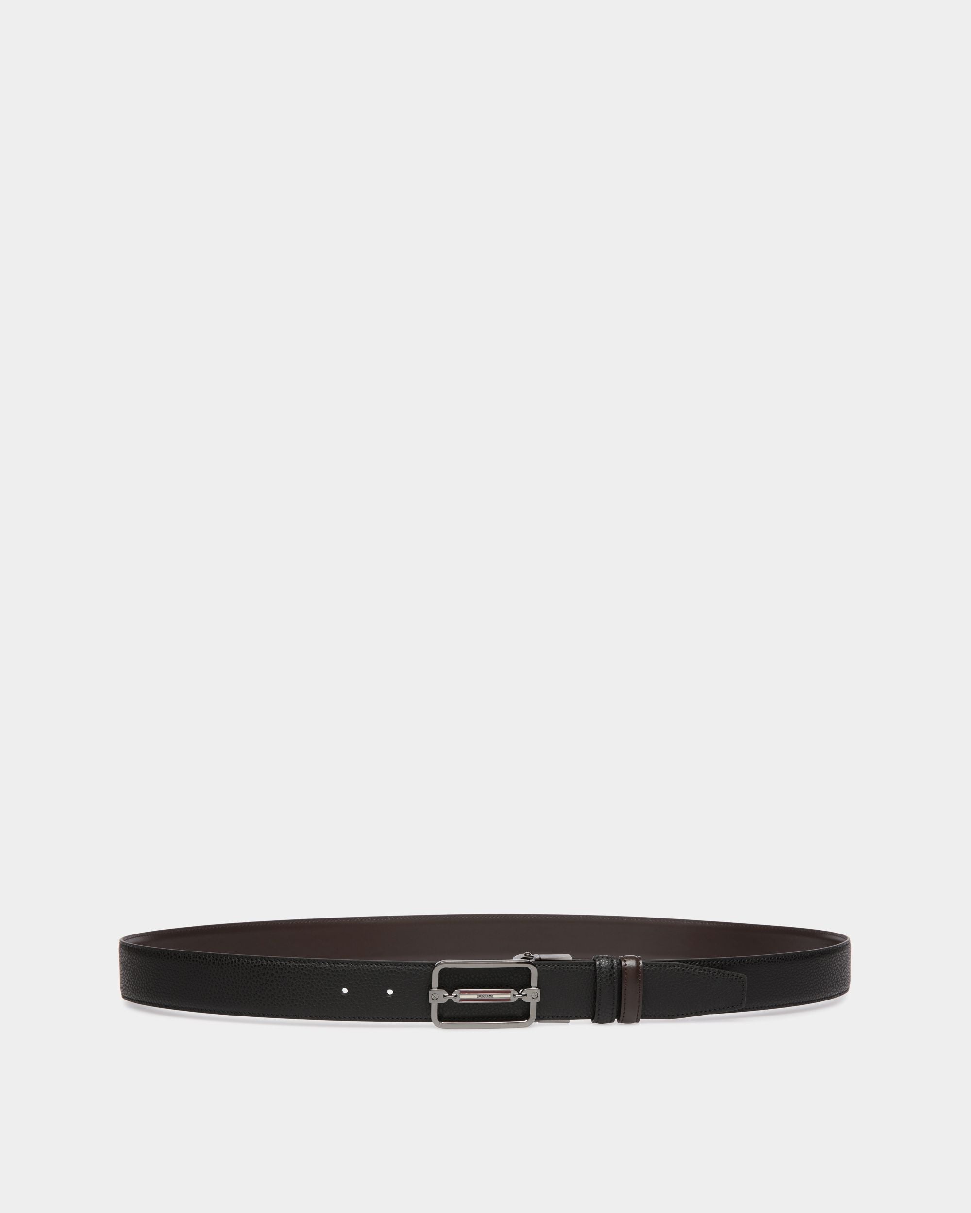 Adjustable-Reversible Belt In Black Bovine Split - Herren - Bally - 01