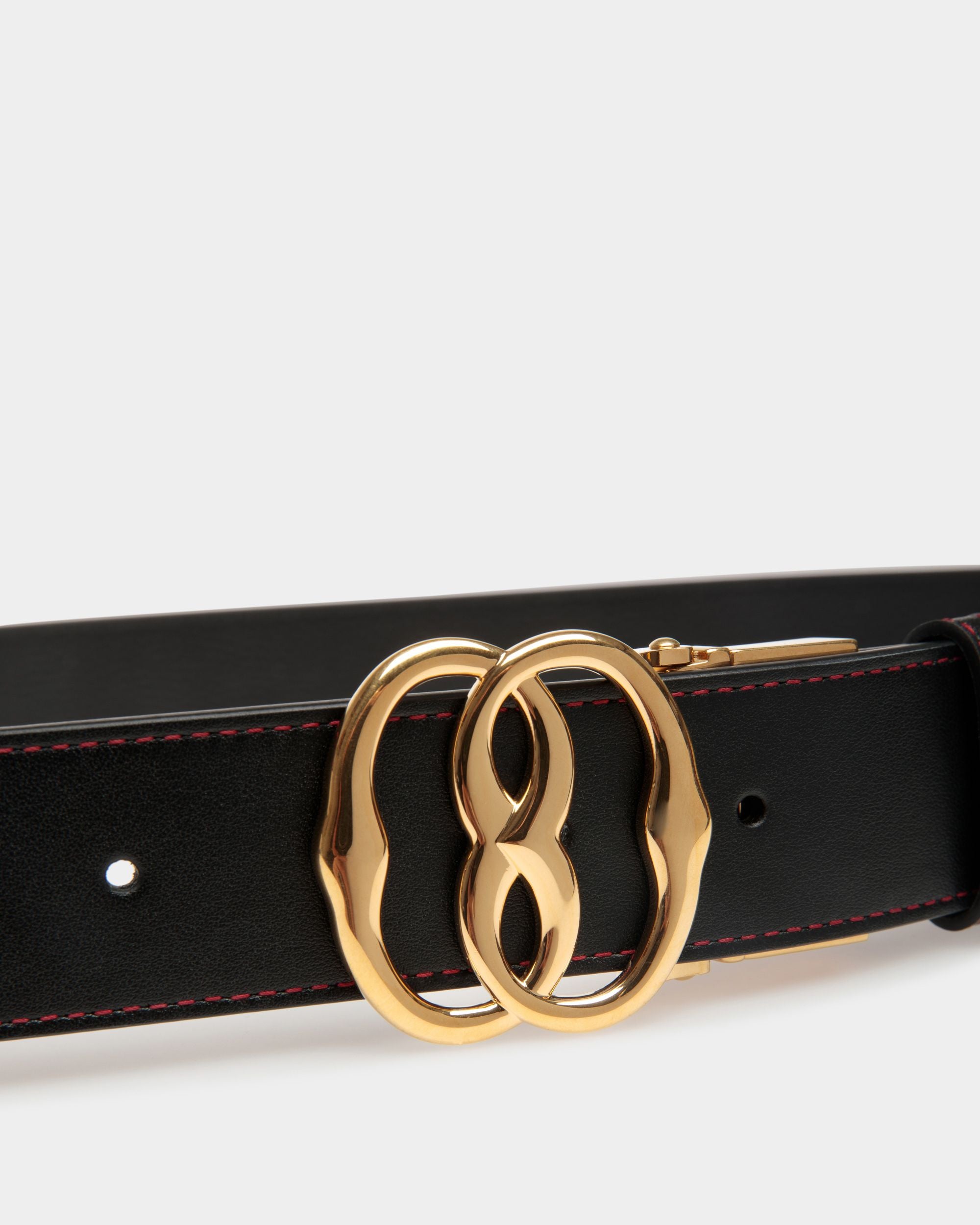 Verstellbarer Emblem 35 mm Wendegürtel Aus Schwarzem Leder - Herren - Bally - 03