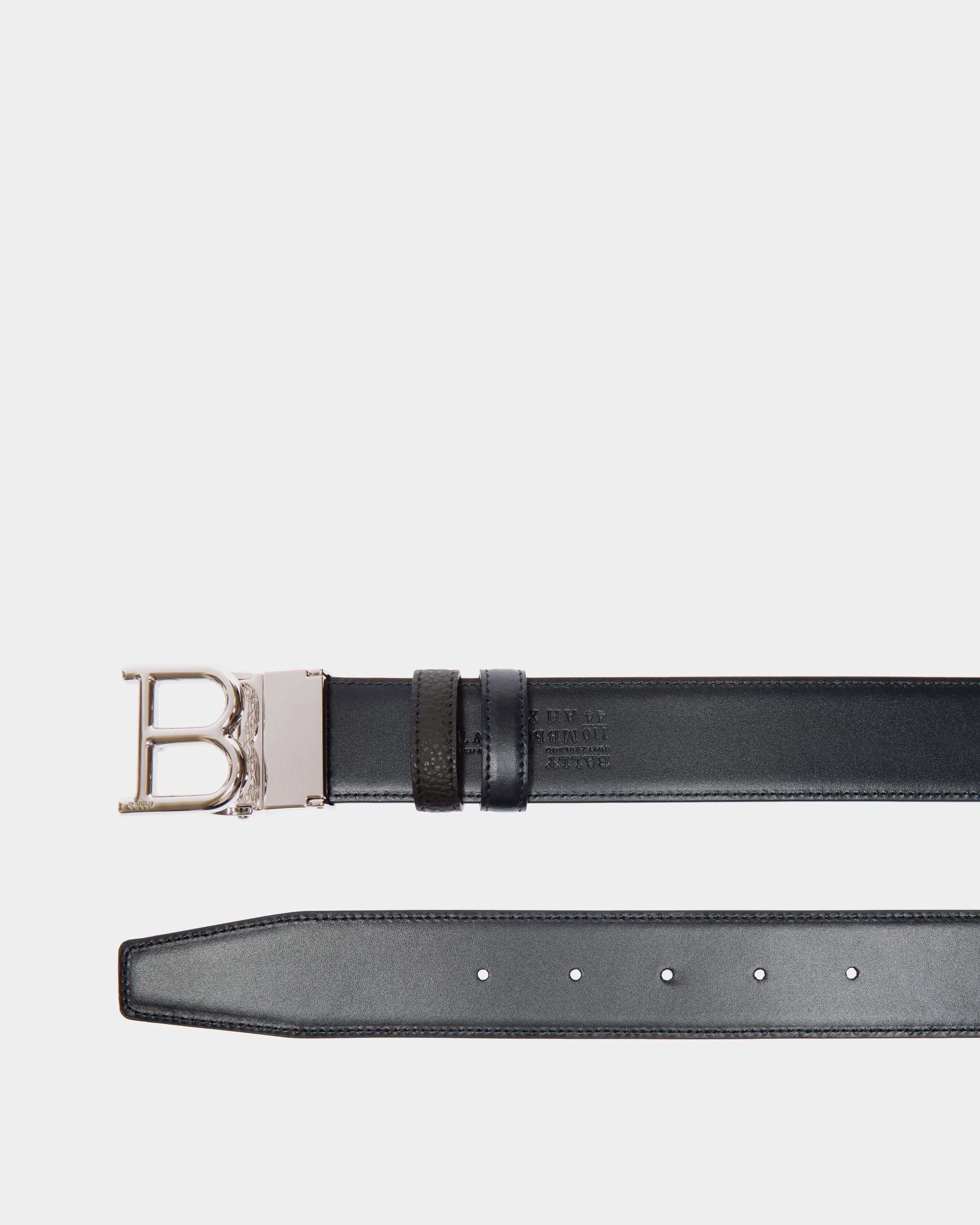 Adjustable Reversible Belt In Black Leather - Herren - Bally - 02