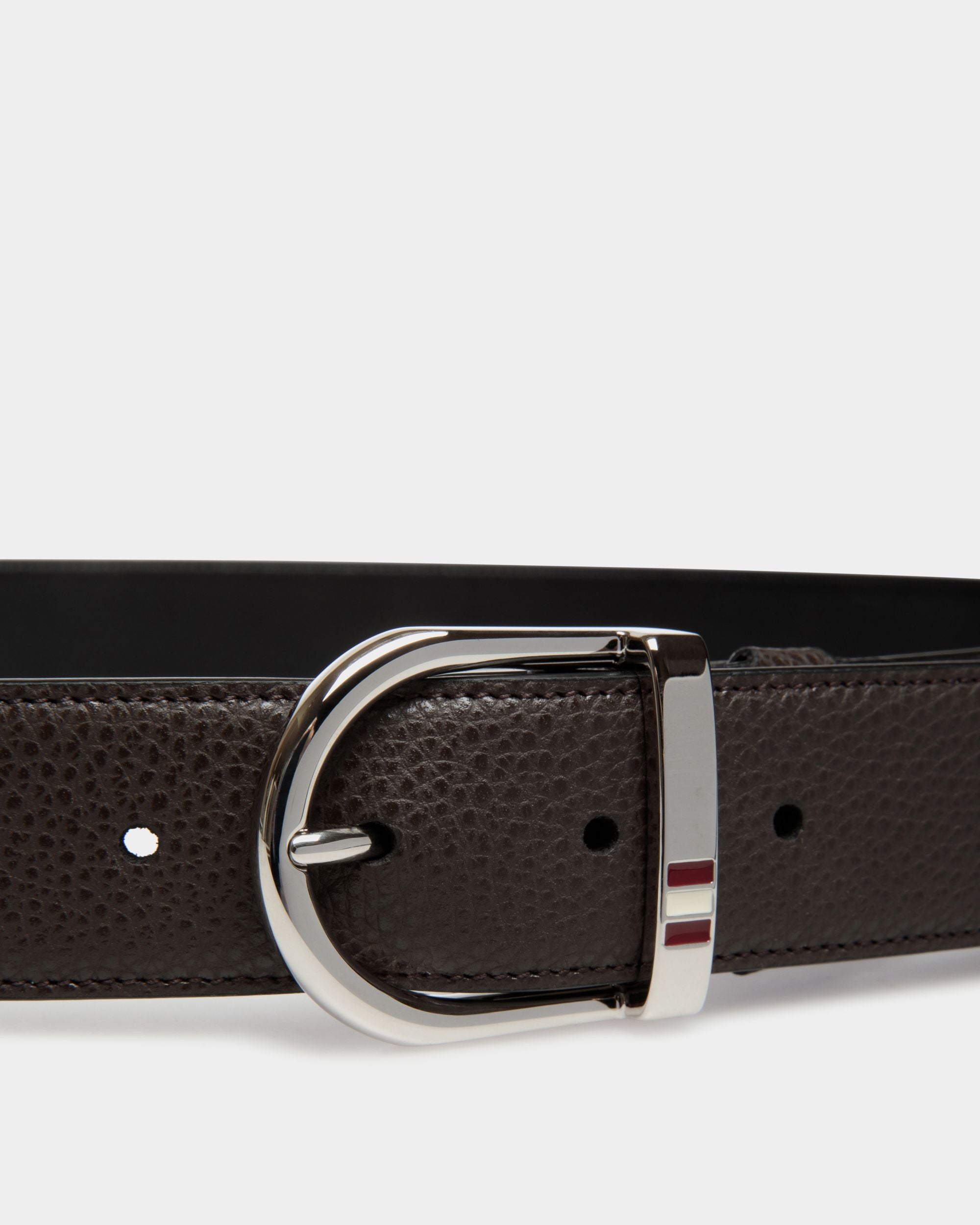 Adjustable Reversible Belt In Brown Leather - Herren - Bally - 03