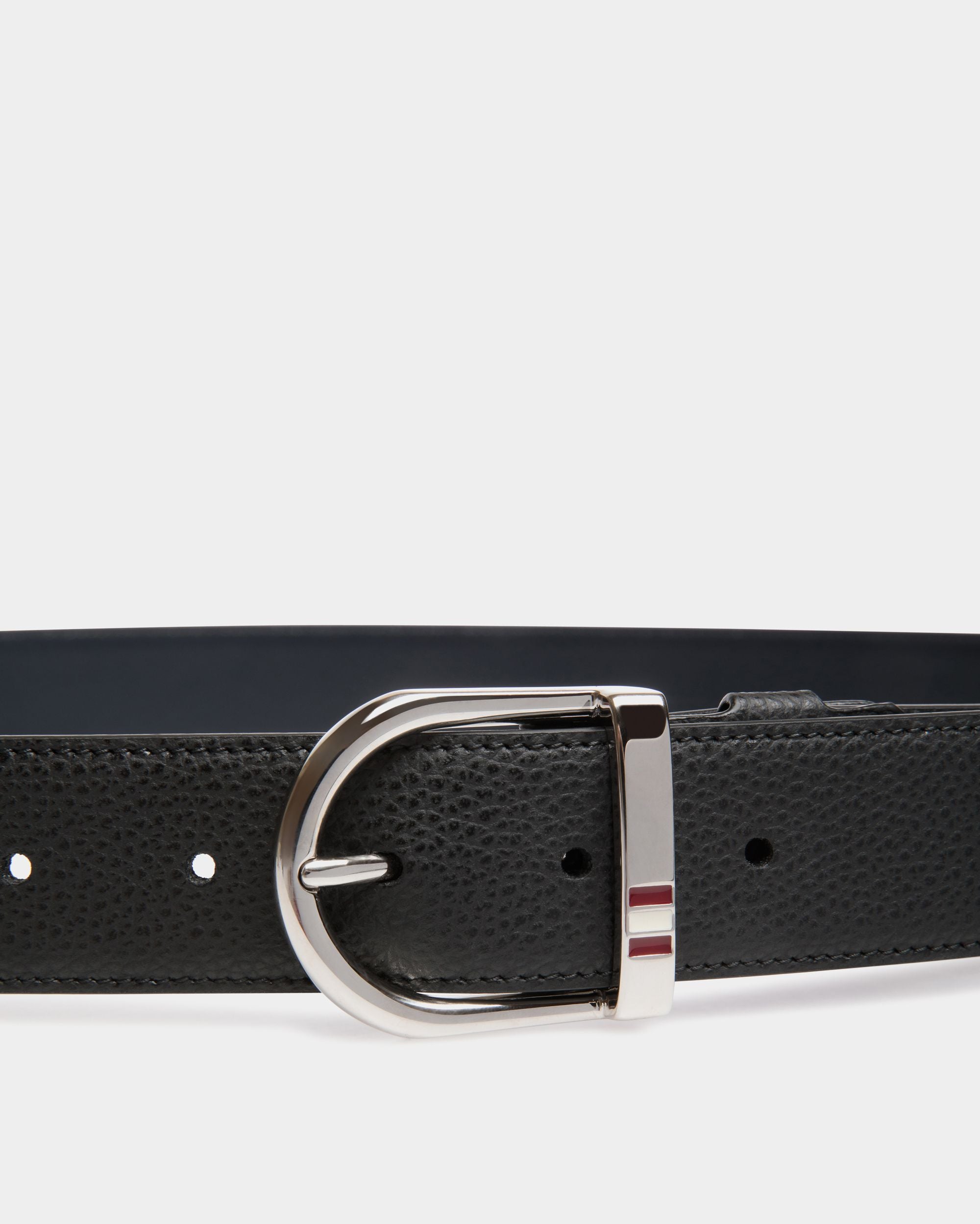 Adjustable-Reversible Belt In Black Bovine Split - Herren - Bally - 03