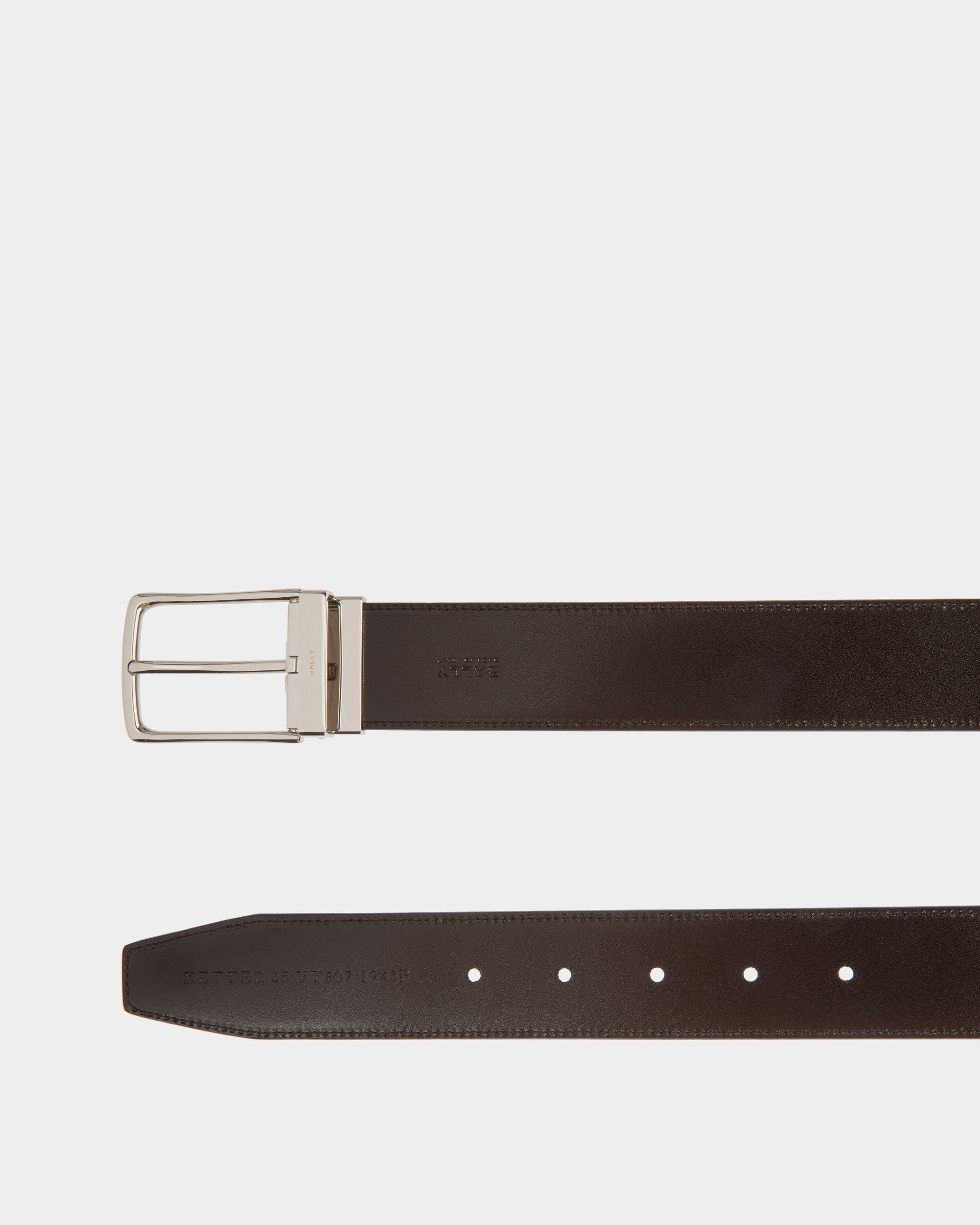 35 mm Verstellbarer Wendegürtel Ketter Aus Leder In Schwarz Und Braun - Herren - Bally - 02