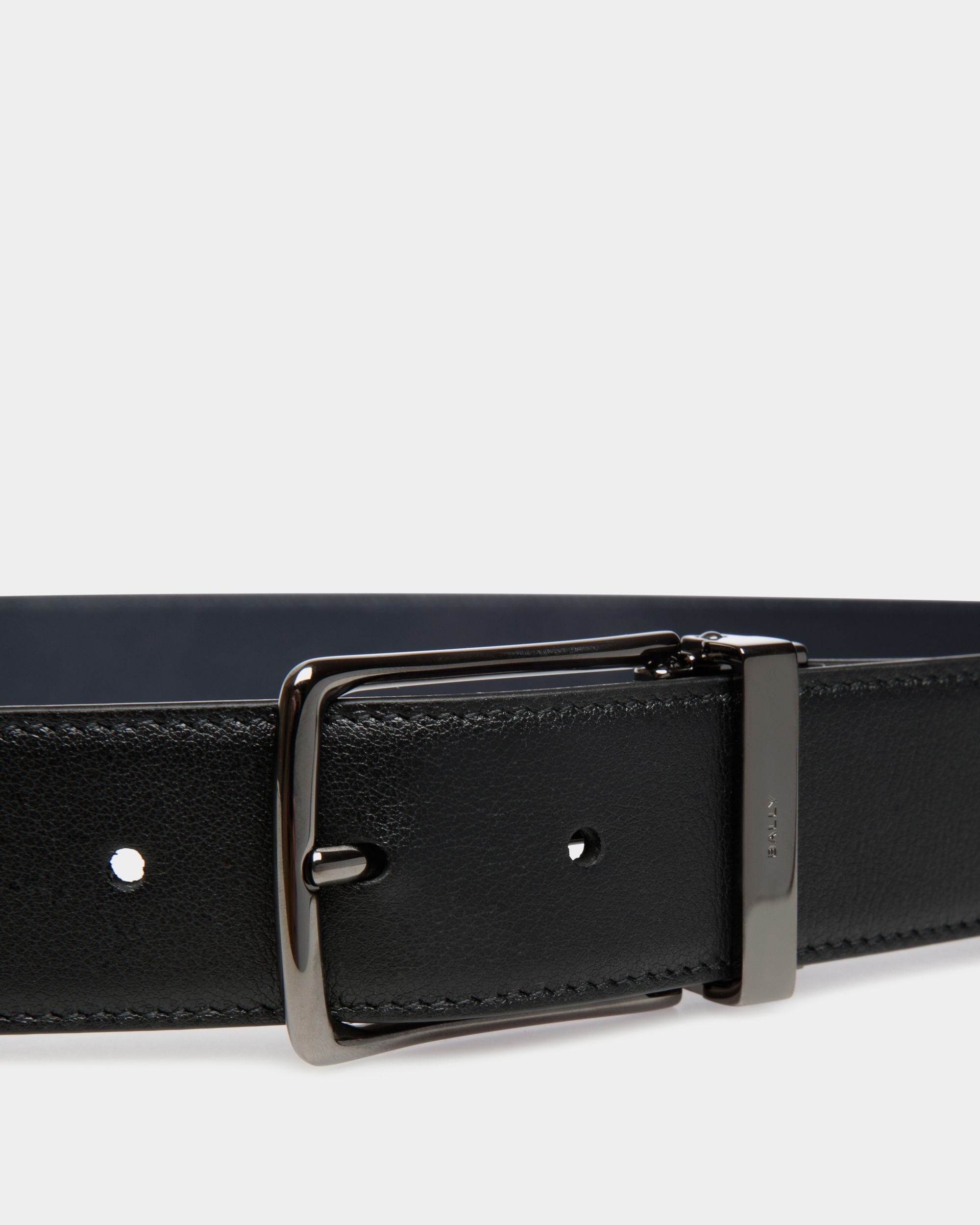 Ketter 35 mm Verstellbarer Wendegürtel Aus Leder In Schwarz Und Navy Blue - Herren - Bally - 03