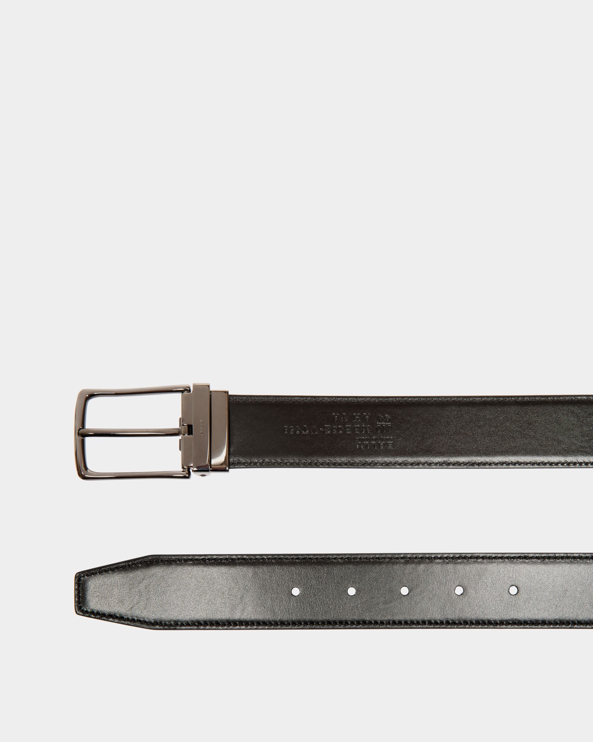 Verstellbarer 35 mm Ketter Wendegürtel Aus Schwarzem Leder - Herren - Bally - 02