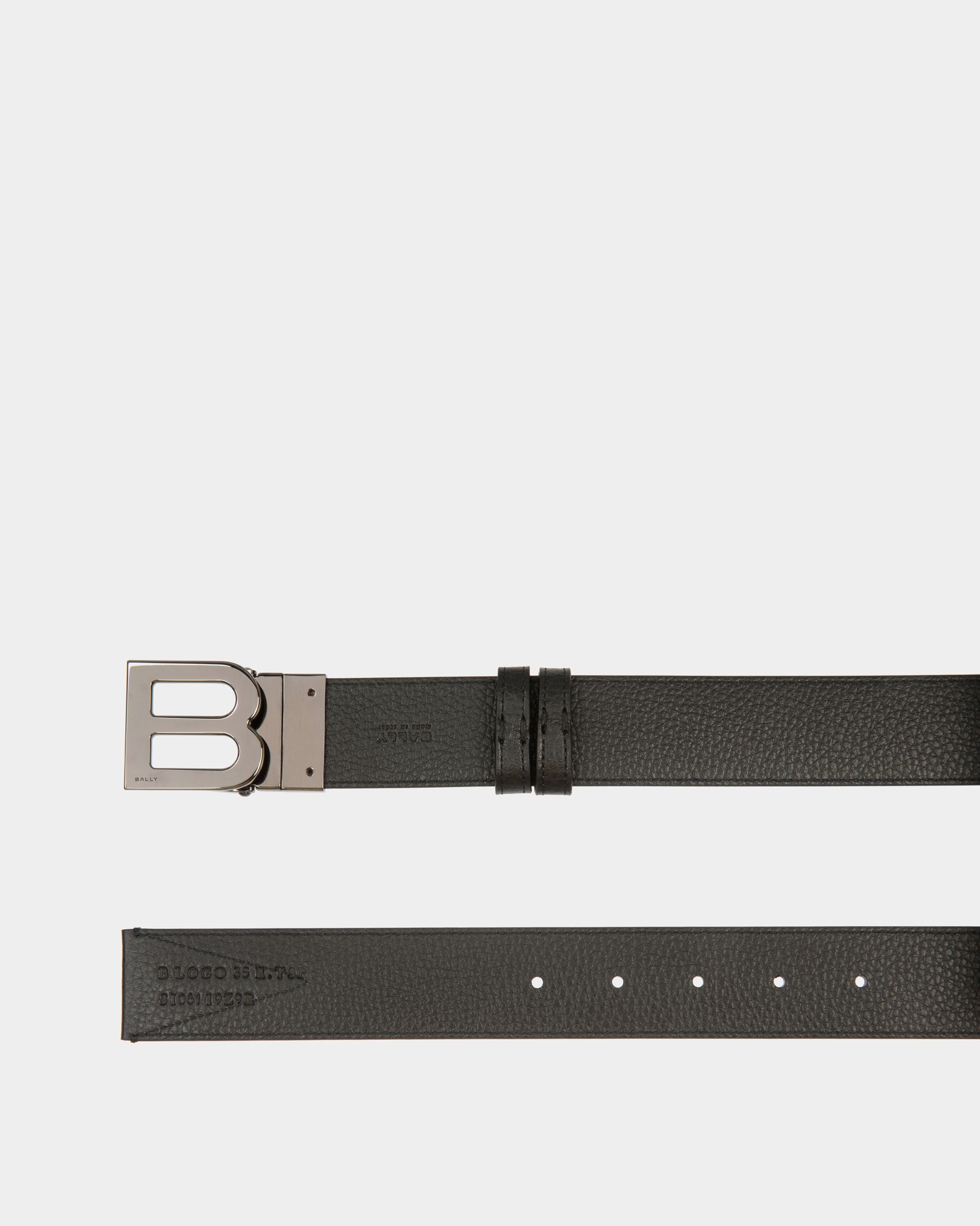 35mm Wendegürtel B Logo Aus Stoff Und Leder In Navy Blue Und Light Blue - Herren - Bally - 02