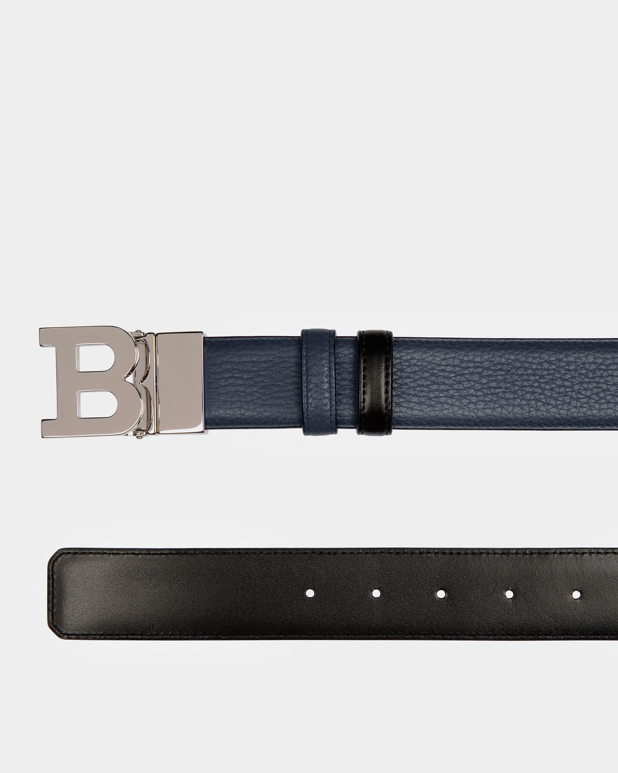 B Buckle Gürtel Aus Leder In Mitternachtsblau Und Schwarz - Herren - Bally - 02