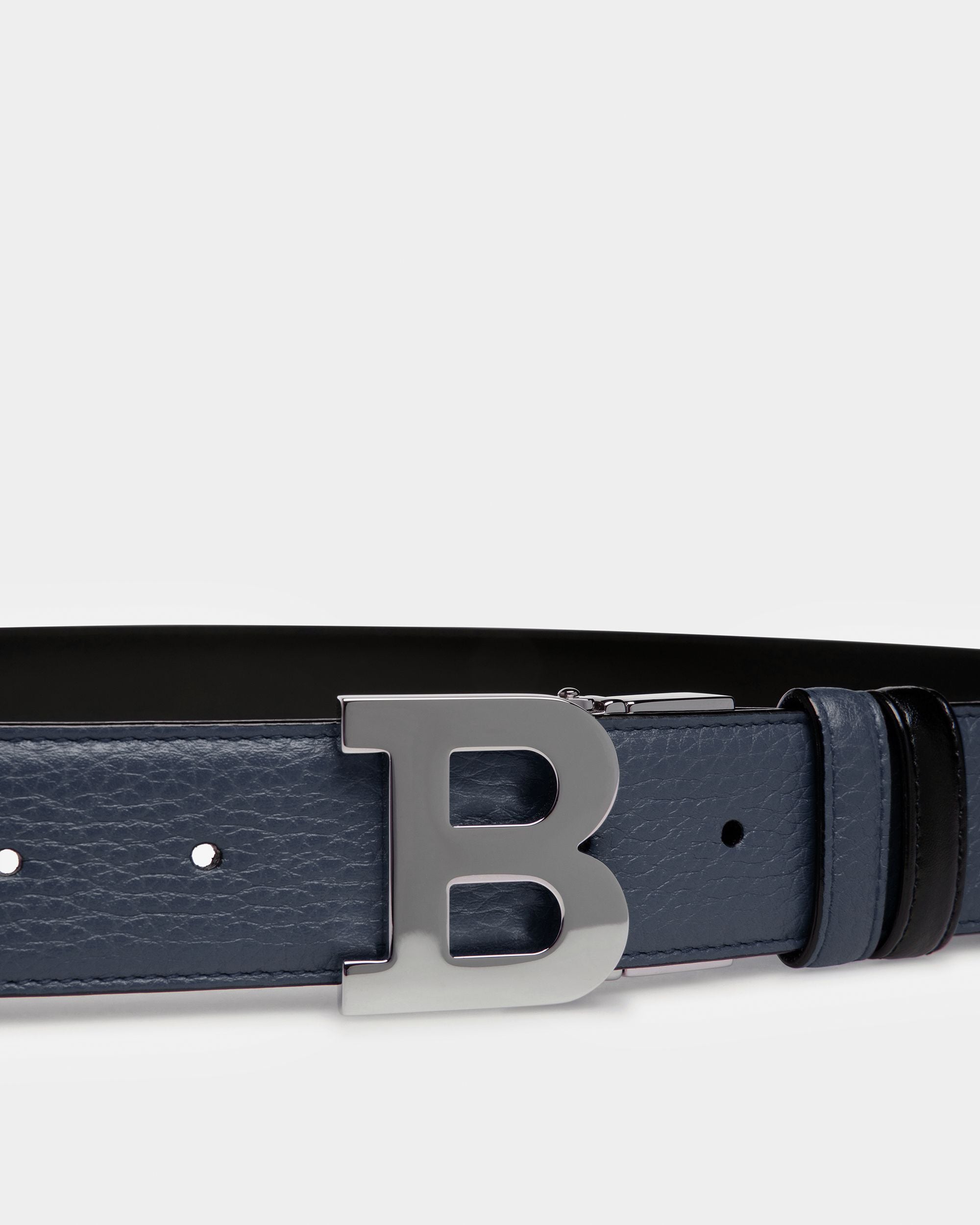 B Buckle Gürtel Aus Leder In Mitternachtsblau Und Schwarz - Herren - Bally - 03