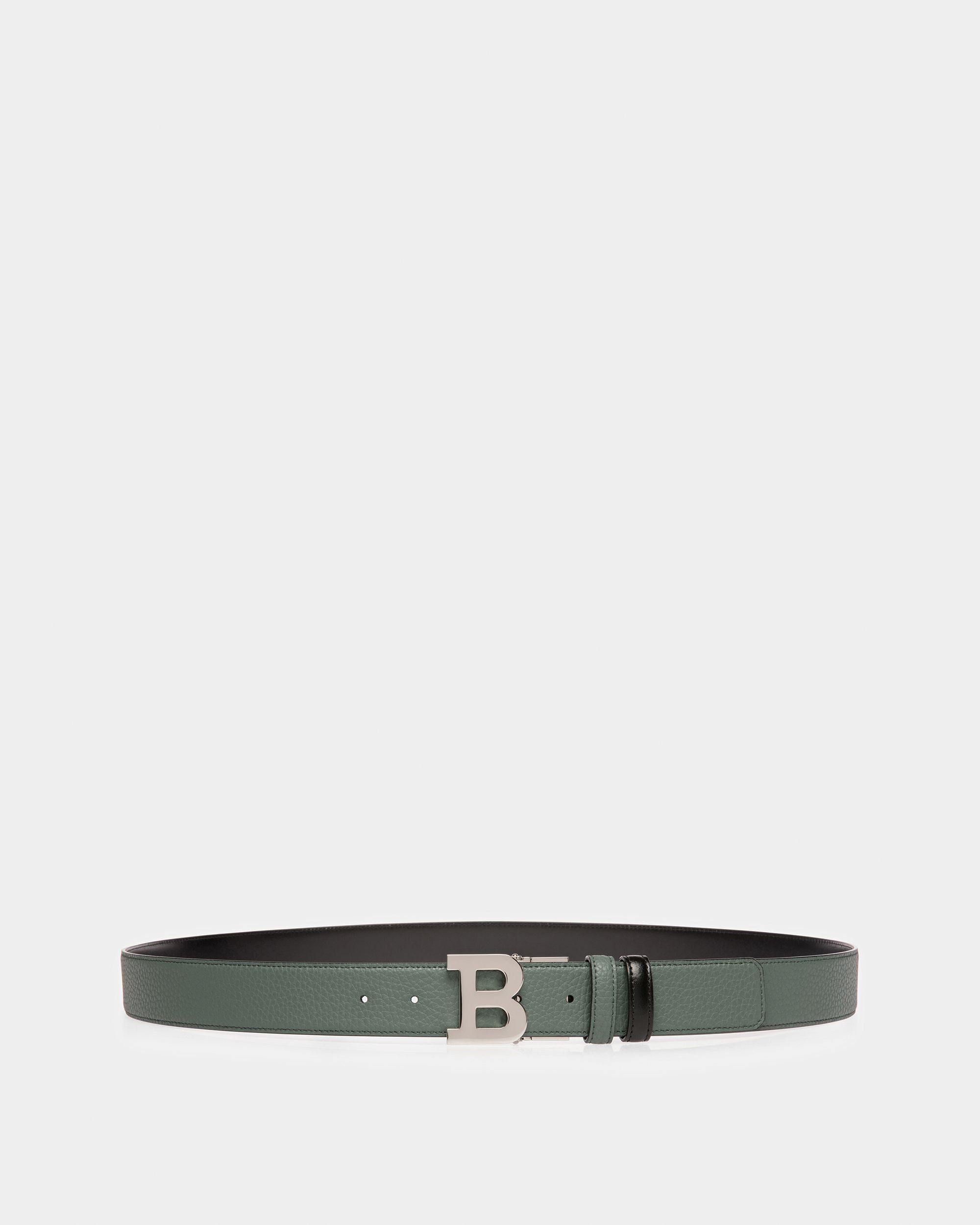 B Buckle Gürtel Aus Leder In Salbeigrün Und Schwarz - Herren - Bally - 01
