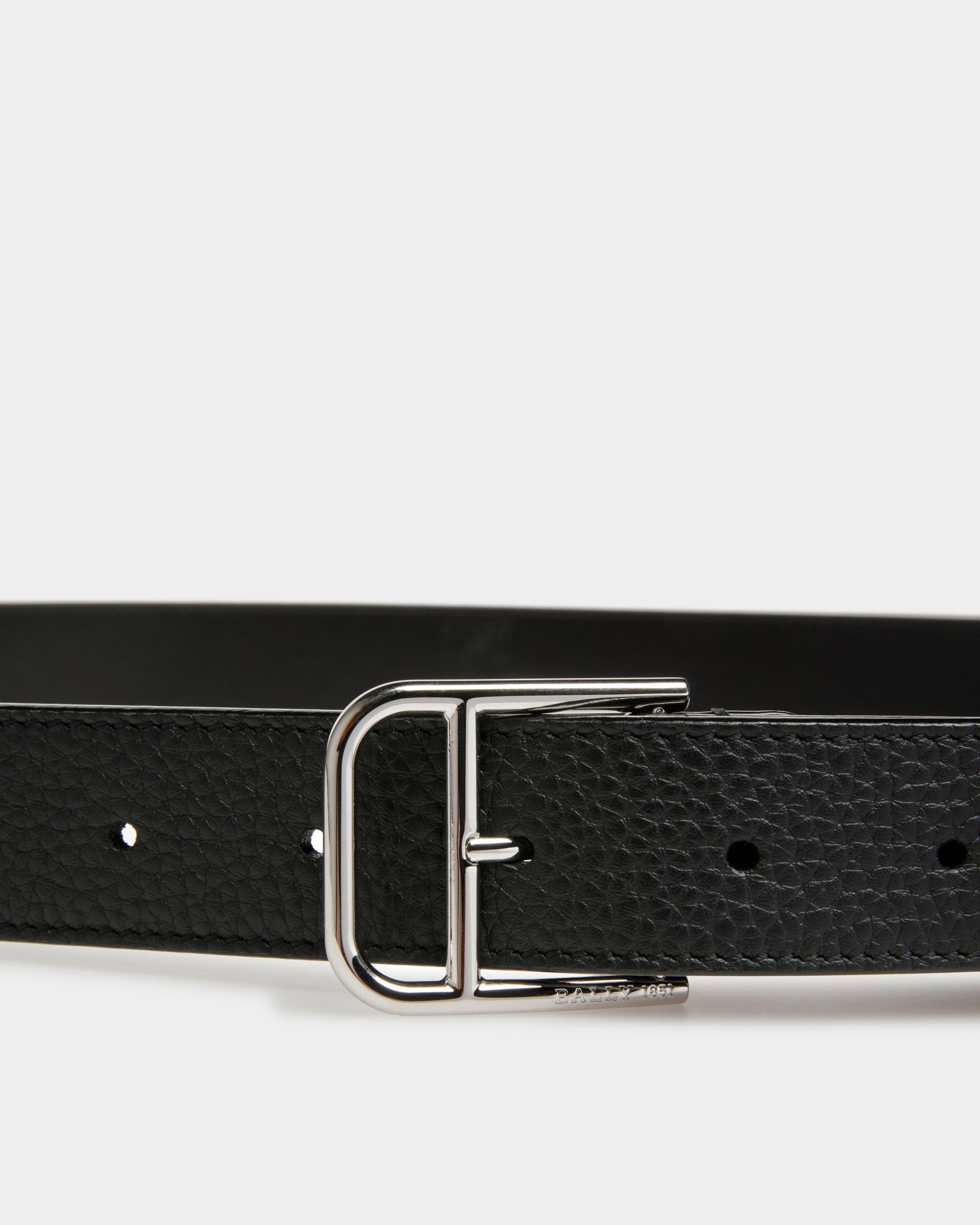 Scotty 30 Mm Breiter Gürtel Aus Schwarzem Und Traditionsrotem Leder - Herren - Bally - 03