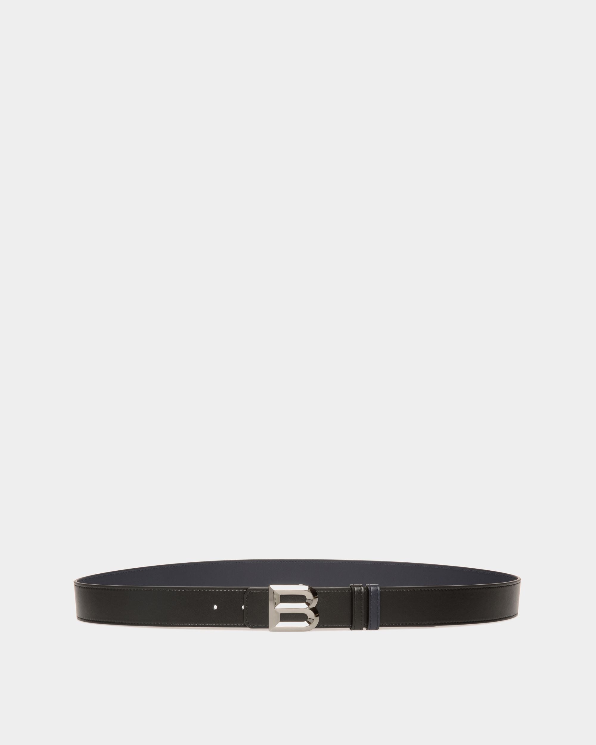 B Bold Wendegürtel Aus Leder In Schwarz Und Navy Blue, 35 mm - Herren - Bally - 01