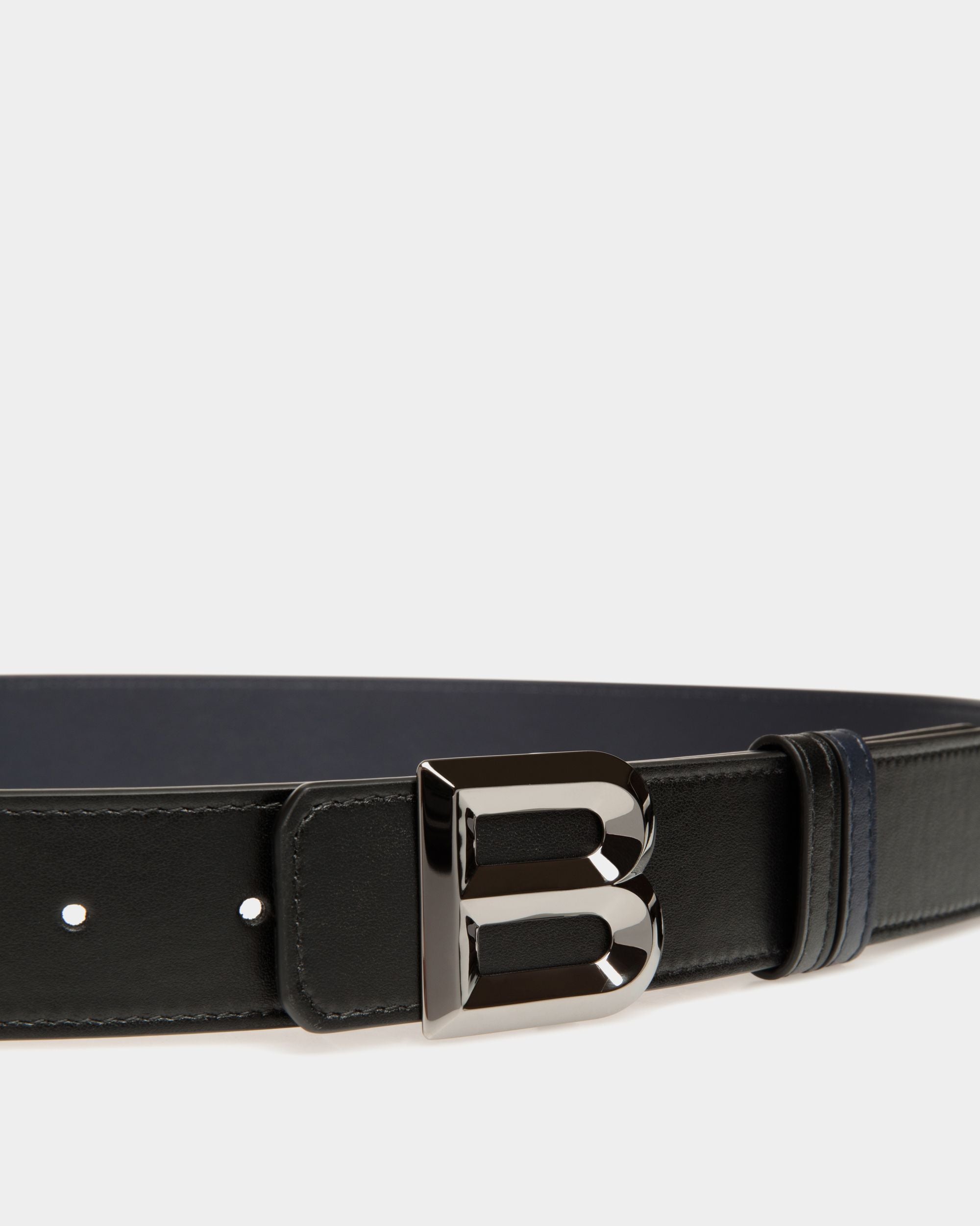 B Bold Wendegürtel Aus Leder In Schwarz Und Navy Blue, 35 mm - Herren - Bally - 03