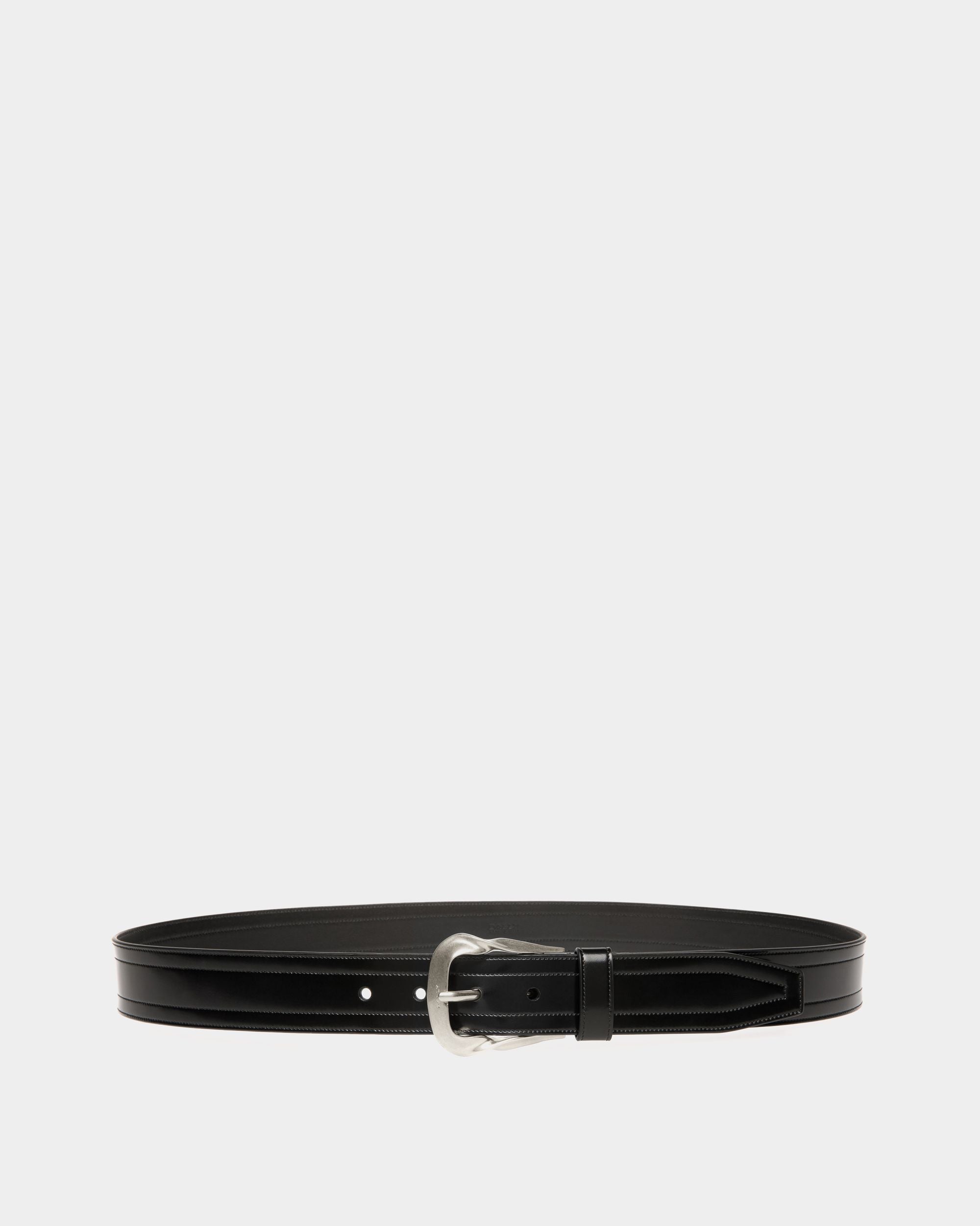 35 Mm Gürtel Mit Emblem-Schnalle Aus Leder In Schwarz - Herren - Bally - 01