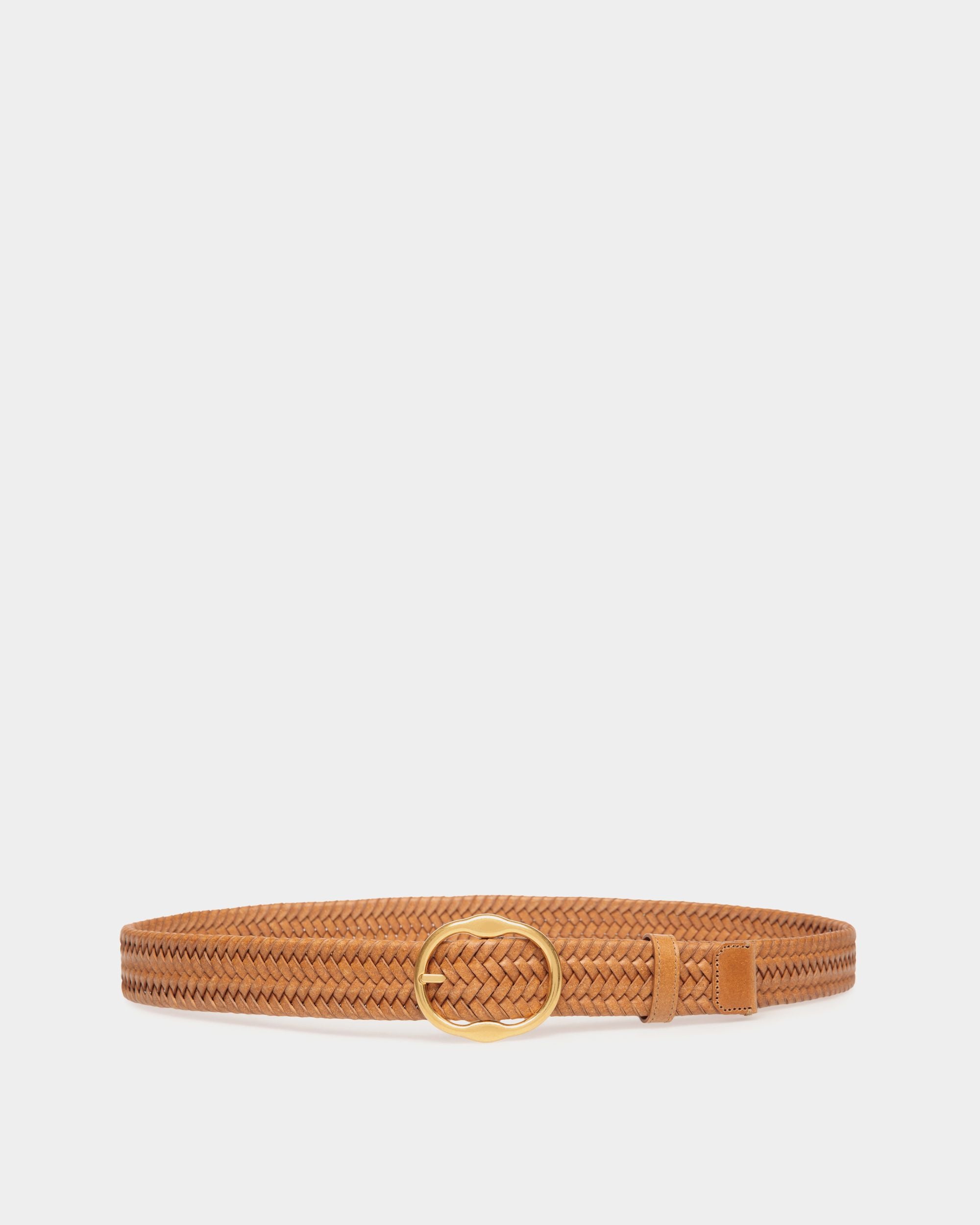 Emblem 35 mm Flechtgürtel Aus Leder In Desert - Herren - Bally - 01
