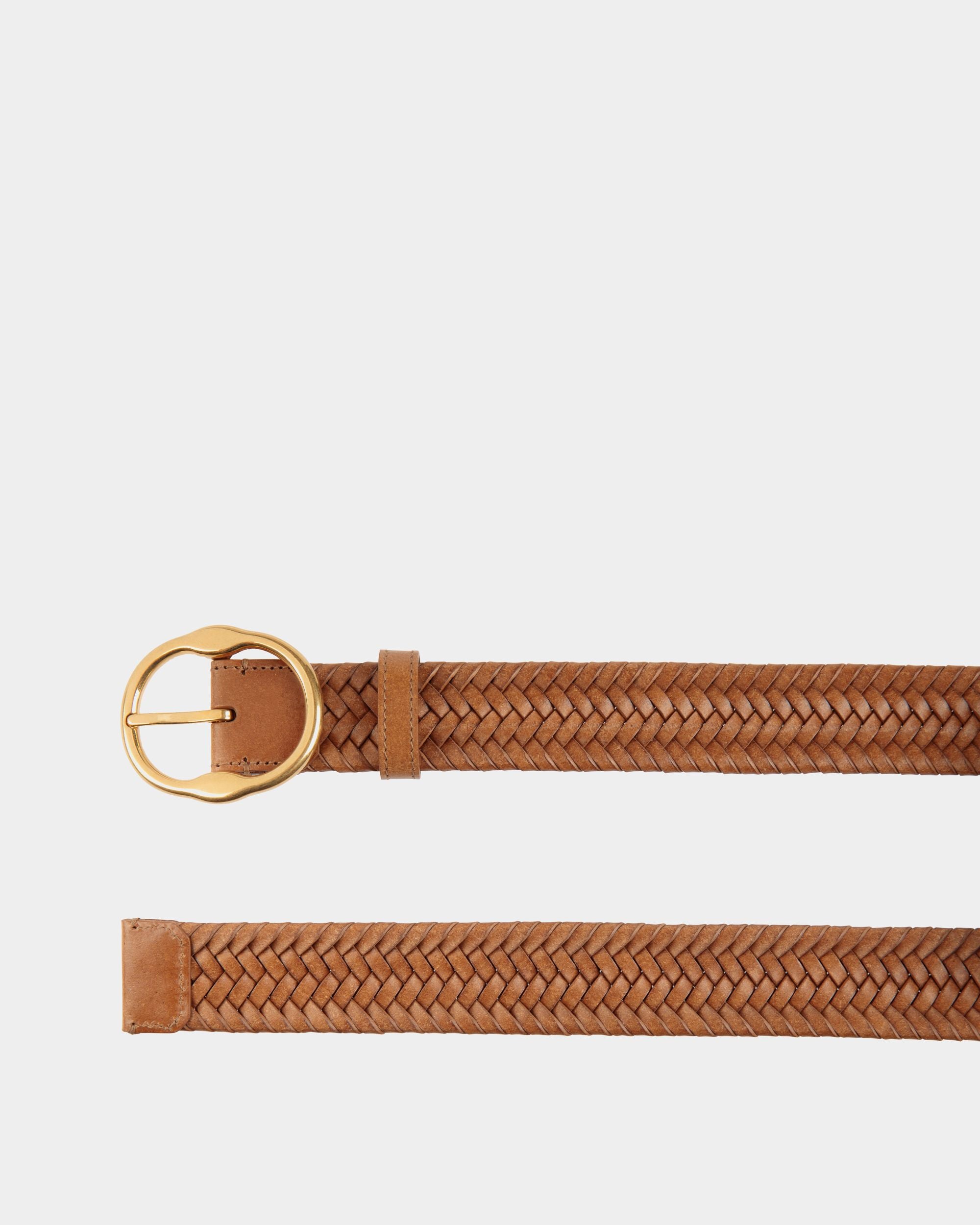 Emblem 35 mm Flechtgürtel Aus Leder In Desert - Herren - Bally - 02