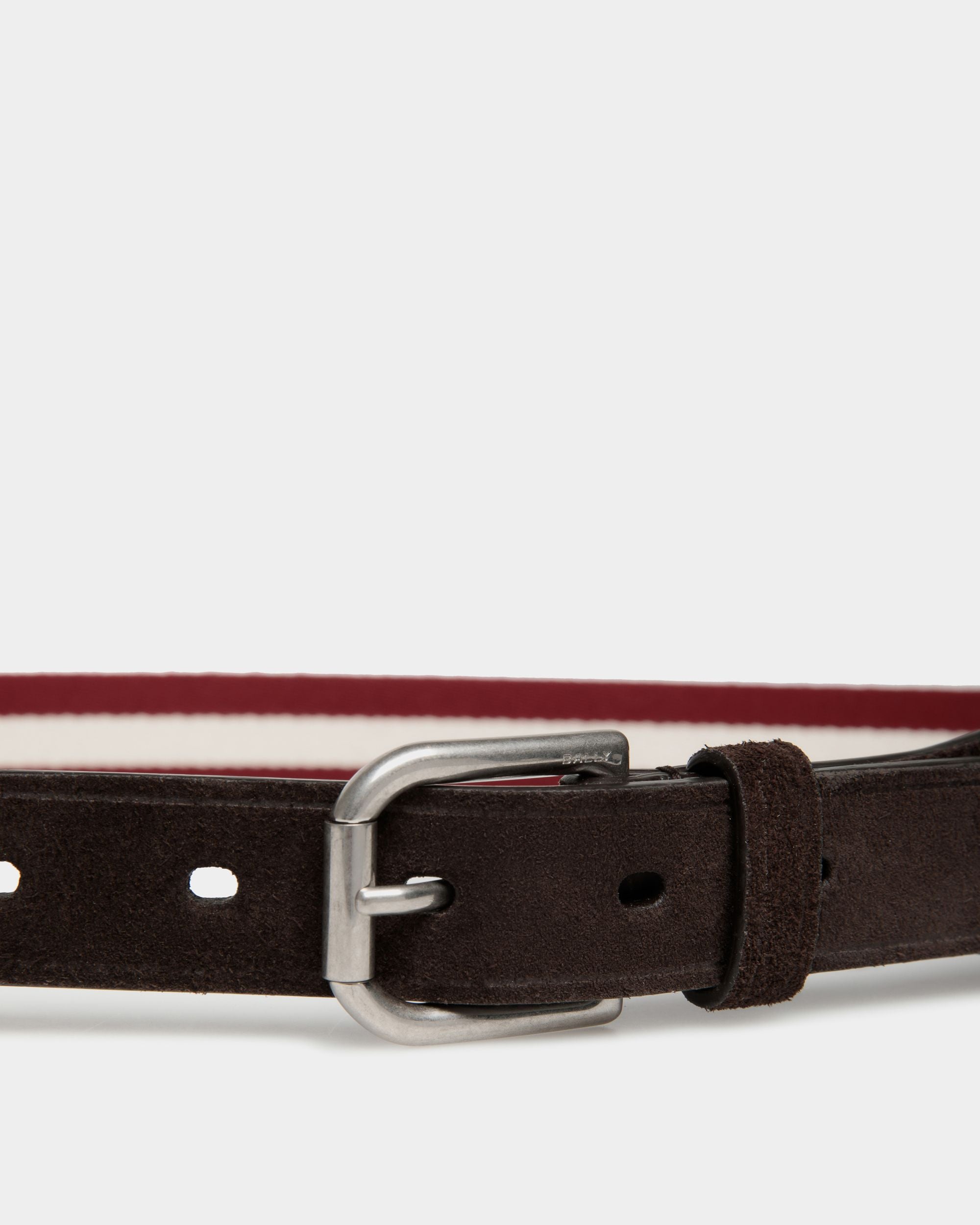 Melvin 35 mm Gürtel Aus Stoff Und Leder In Rot Und Weiß - Herren - Bally - 03