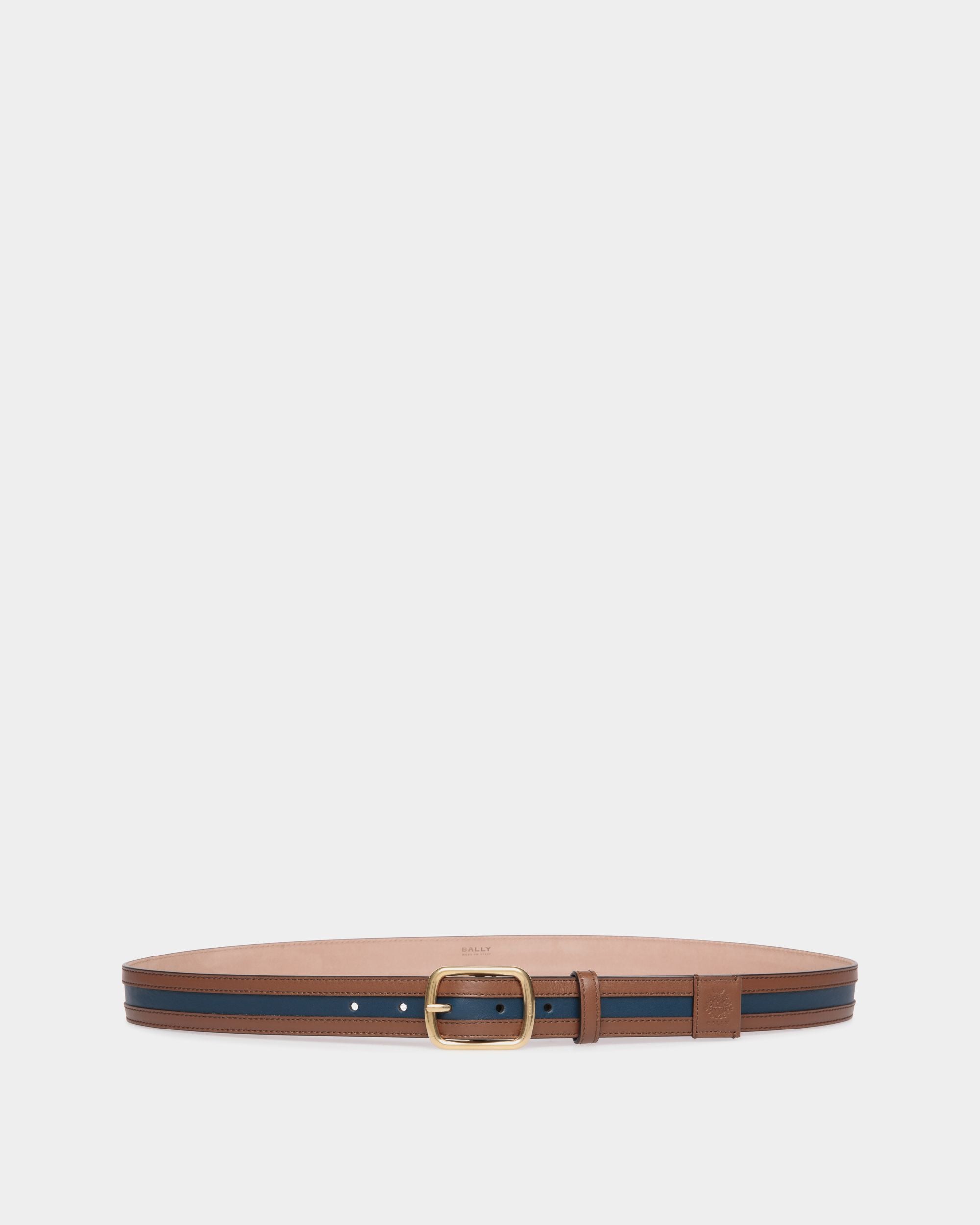 Orson Gürtel Aus Leder In Braun Und Navy Blue, 30 mm - Herren - Bally - 01