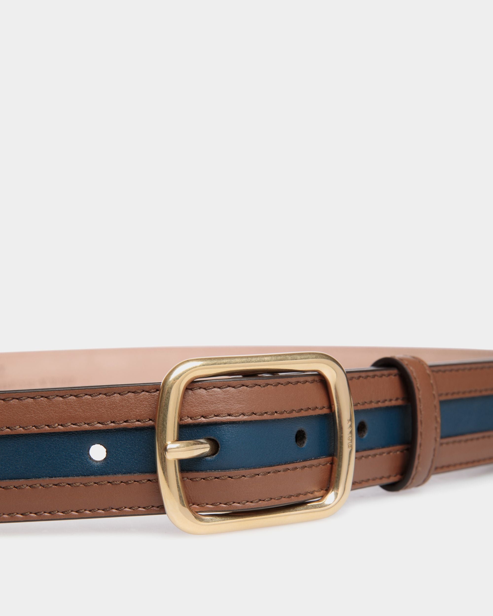 Orson Gürtel Aus Leder In Braun Und Navy Blue, 30 mm - Herren - Bally - 03