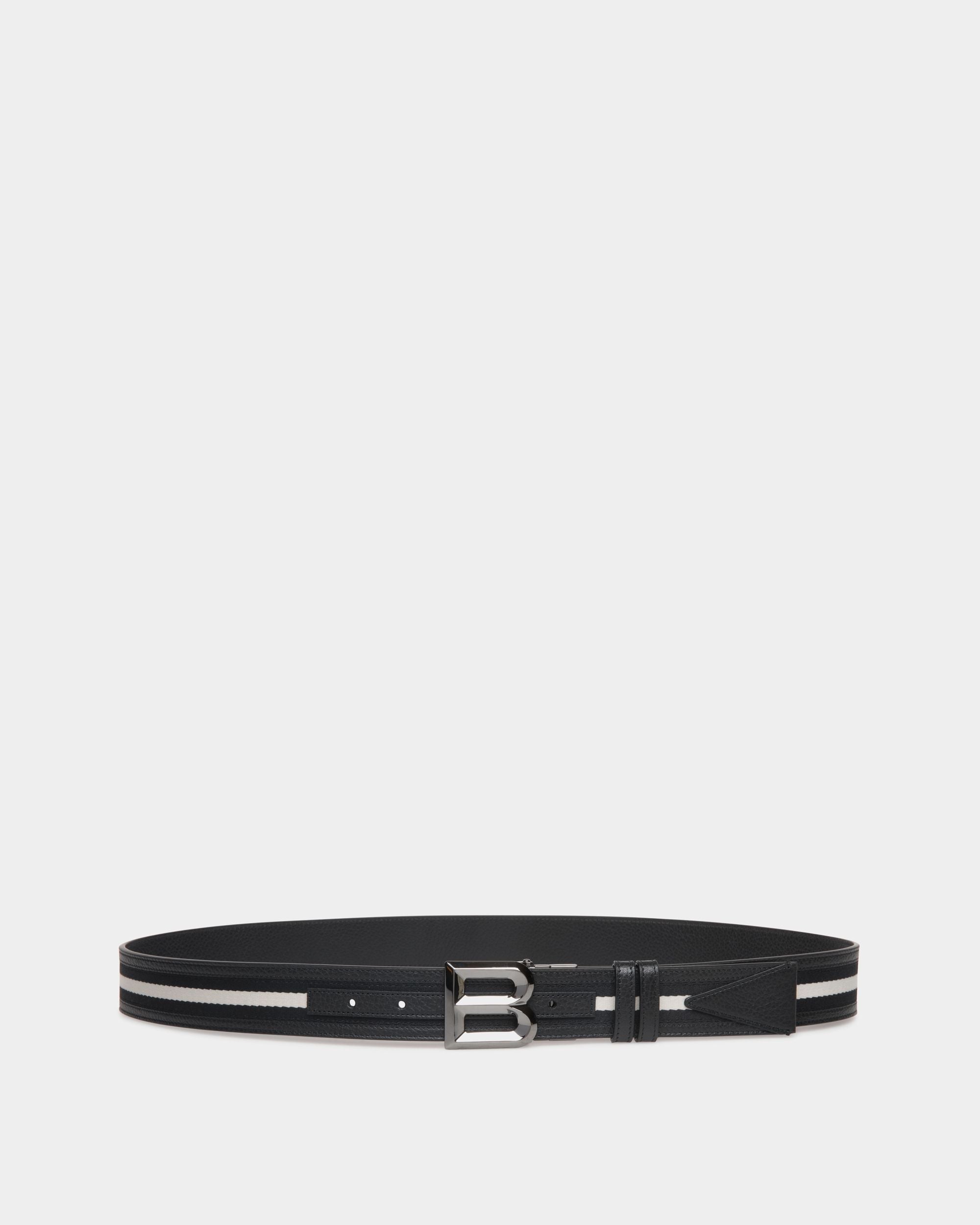 B Bold 35 mm Wendegürtel Aus Stoff Und Leder In Schwarz Und Weiß - Herren - Bally - 01