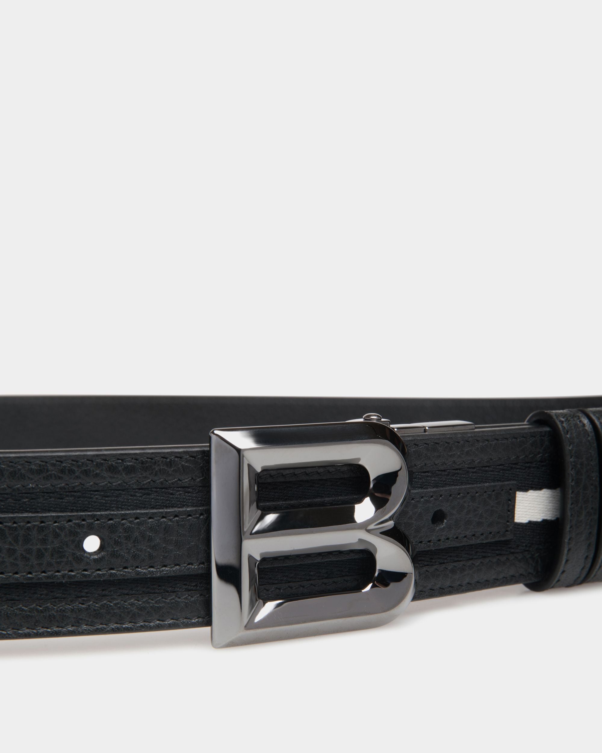 B Bold 35 mm Wendegürtel Aus Stoff Und Leder In Schwarz Und Weiß - Herren - Bally - 03