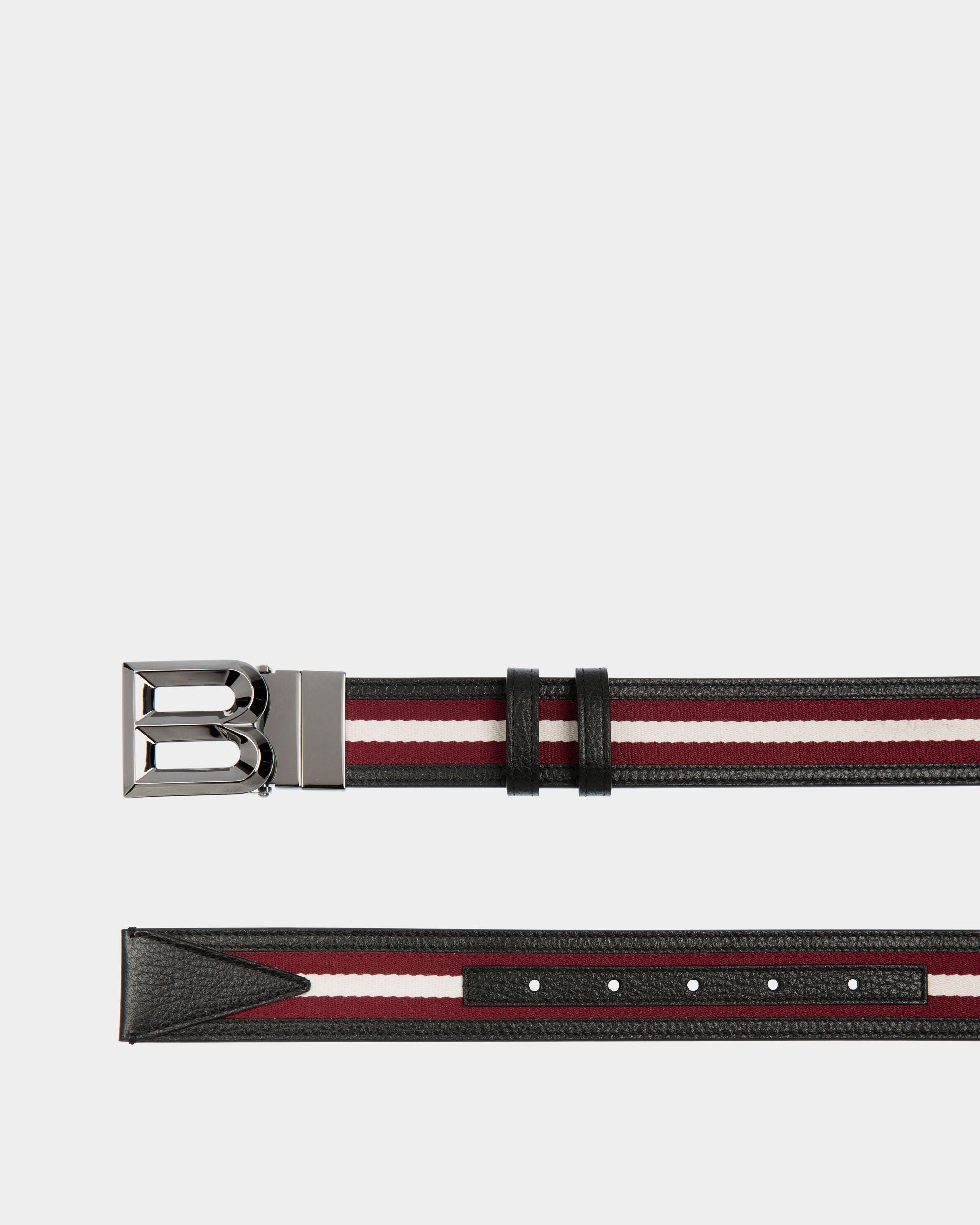 B Bold 35 mm Wendegürtel Aus Stoff Und Leder In Rot Und Weiß - Herren - Bally - 02