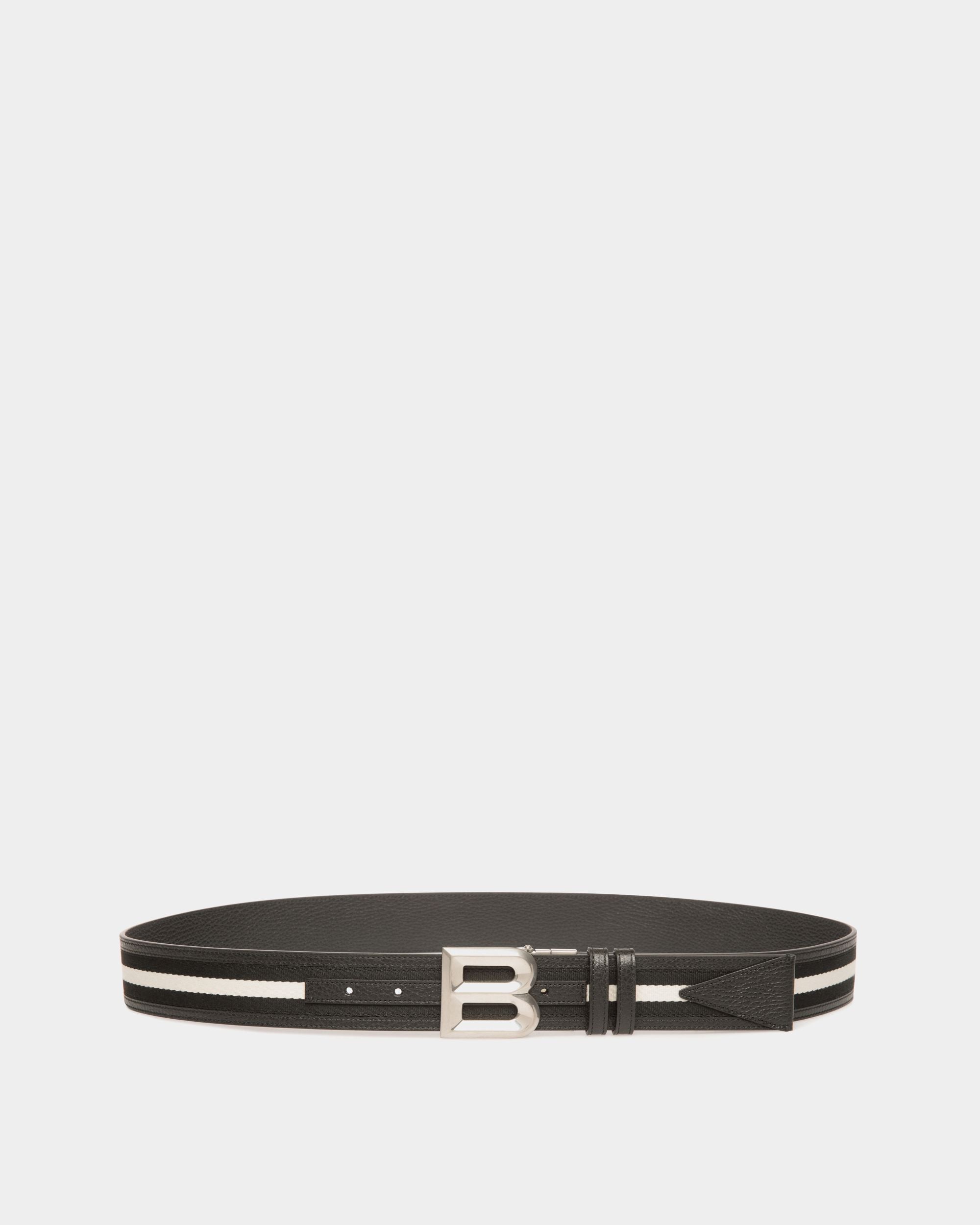 B Bold 40 mm Wendegürtel Aus Schwarz-Weißem Stoff Und Leder - Herren - Bally - 01