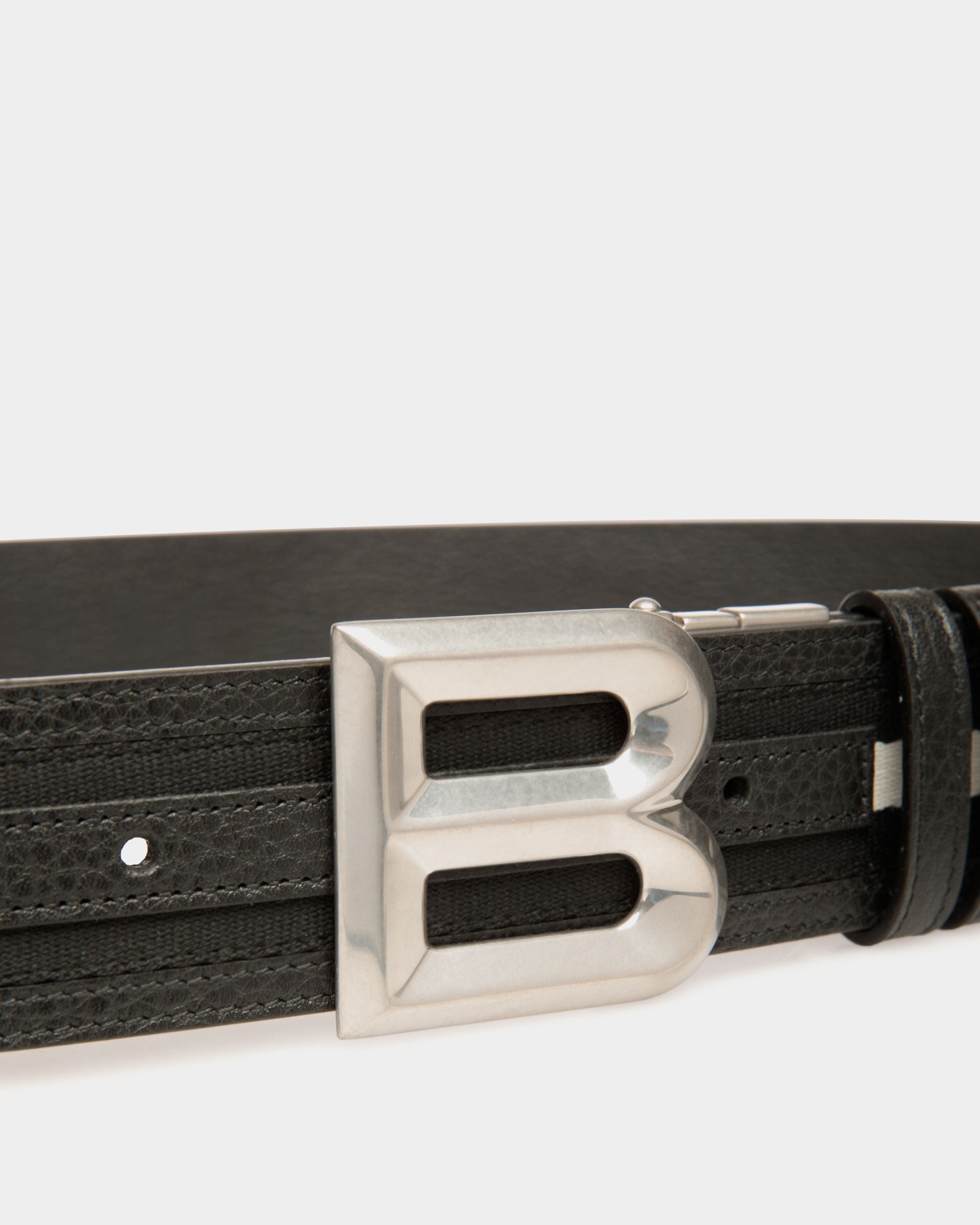 B Bold 40 mm Wendegürtel Aus Schwarz-Weißem Stoff Und Leder - Herren - Bally - 03