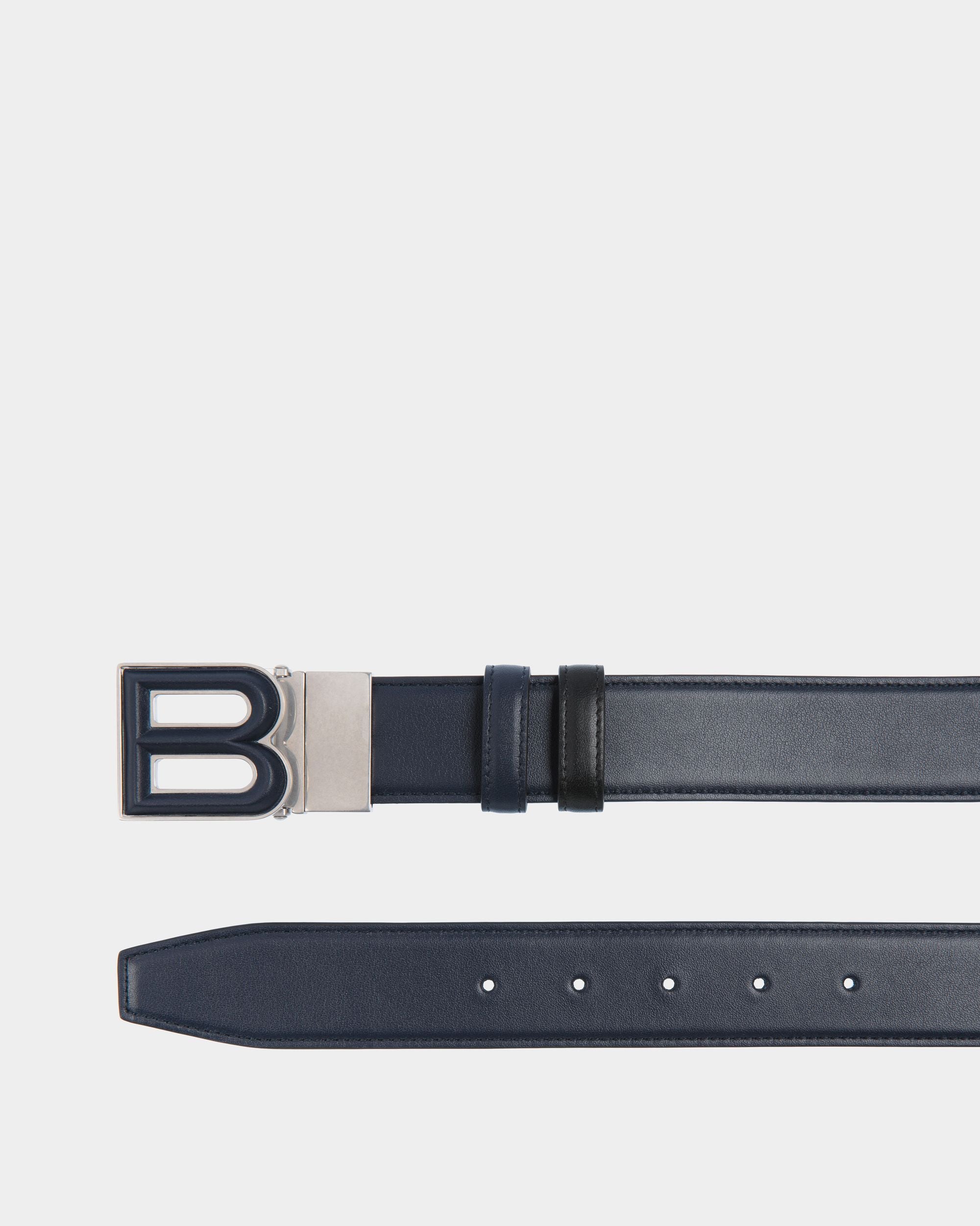 B Bold 35 mm Verstellbarer Wendegürtel Aus Leder In Navy Blue Und Schwarz - Herren - Bally - 02