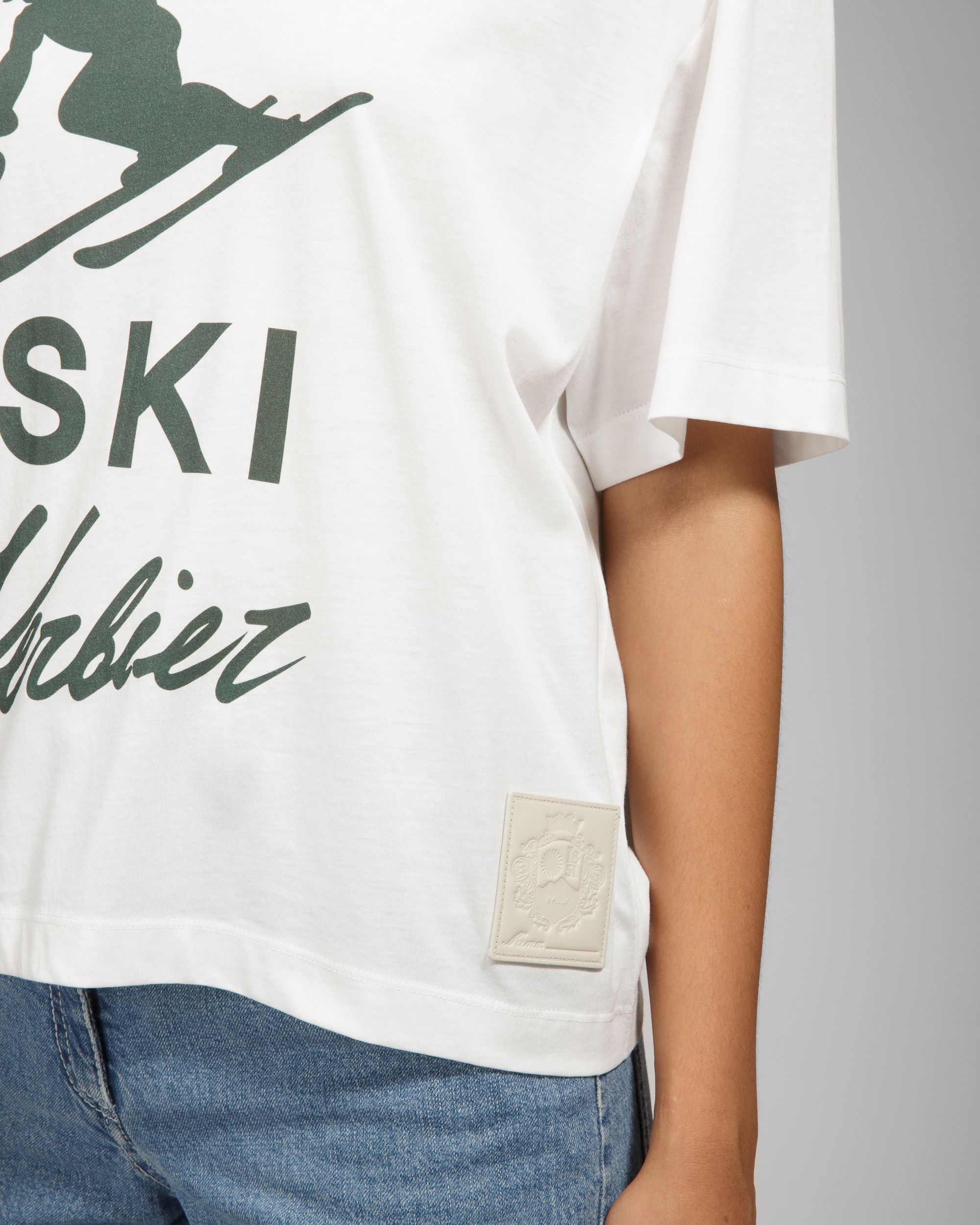 T-Shirt Ski St Moritz Baumwoll-T-Shirt In Elfenbein - Herren - Bally - 09