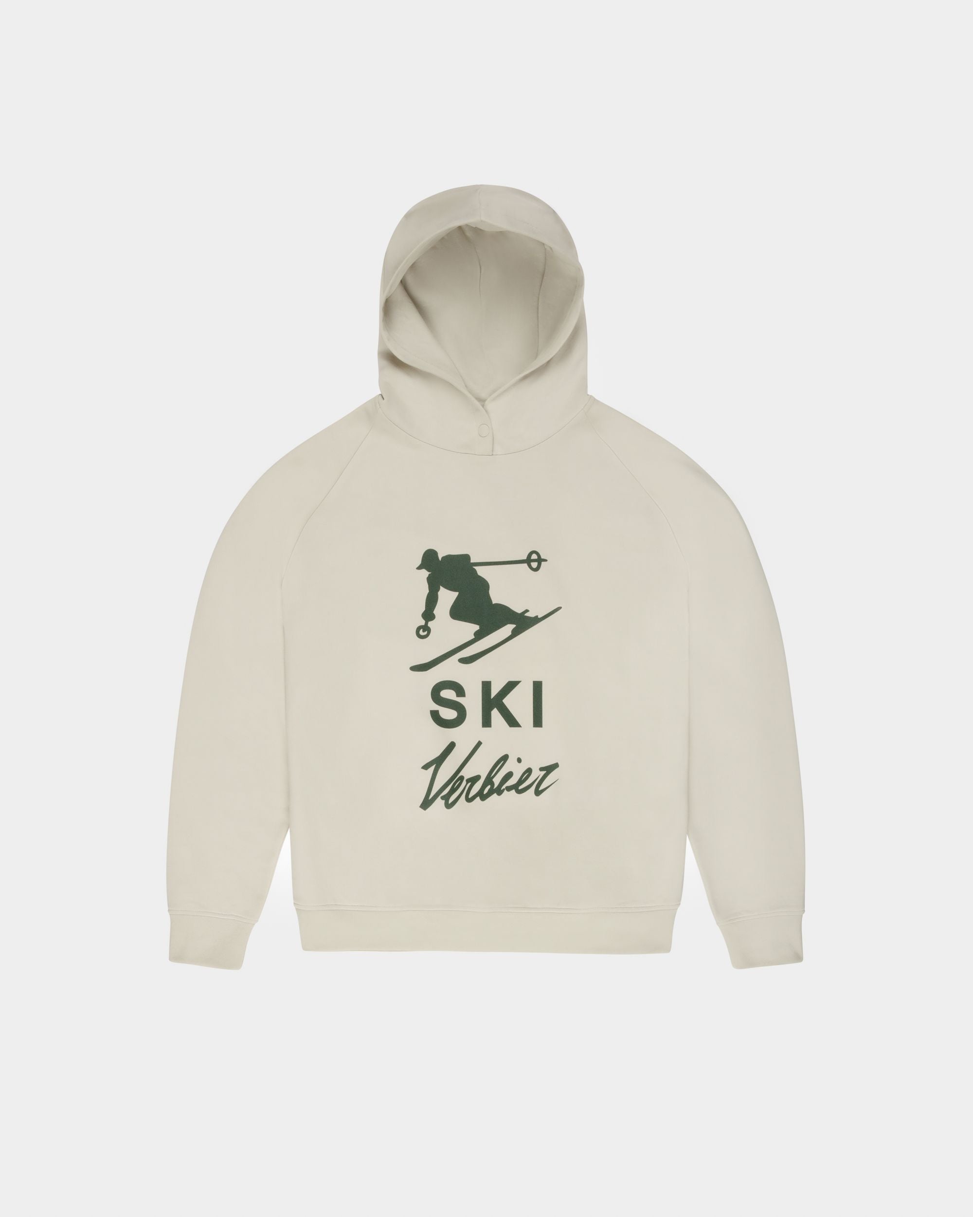 Pullover Mit Kapuze Aus Baumwolle In Grau Mit Ski Verbier Print Aus Der Curling Kollektion - Herren - Bally - 01