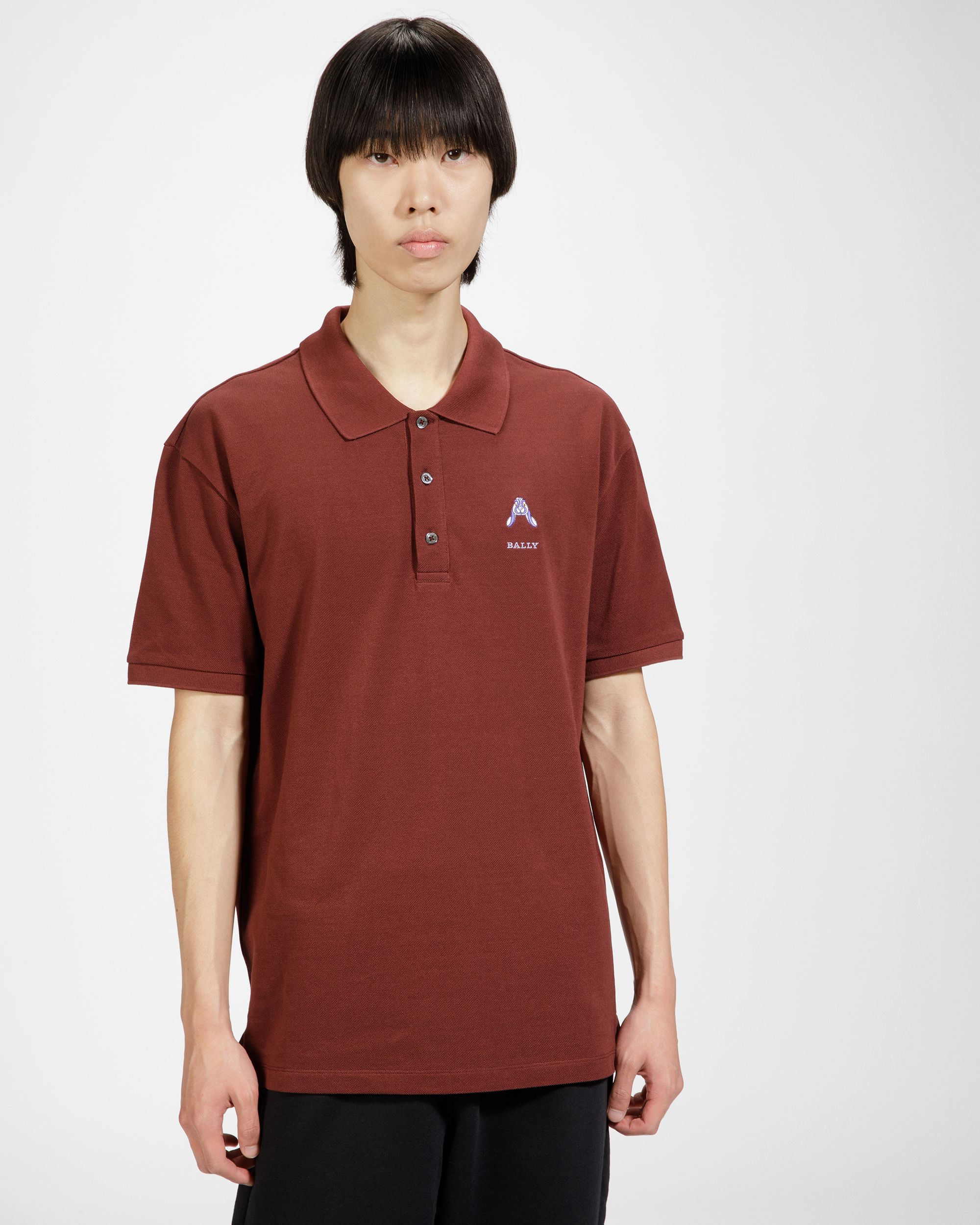 Poloshirt Mit Kaninchen-Logo Baumwoll-Poloshirt In Heritage-Rot - Herren - Bally - 01