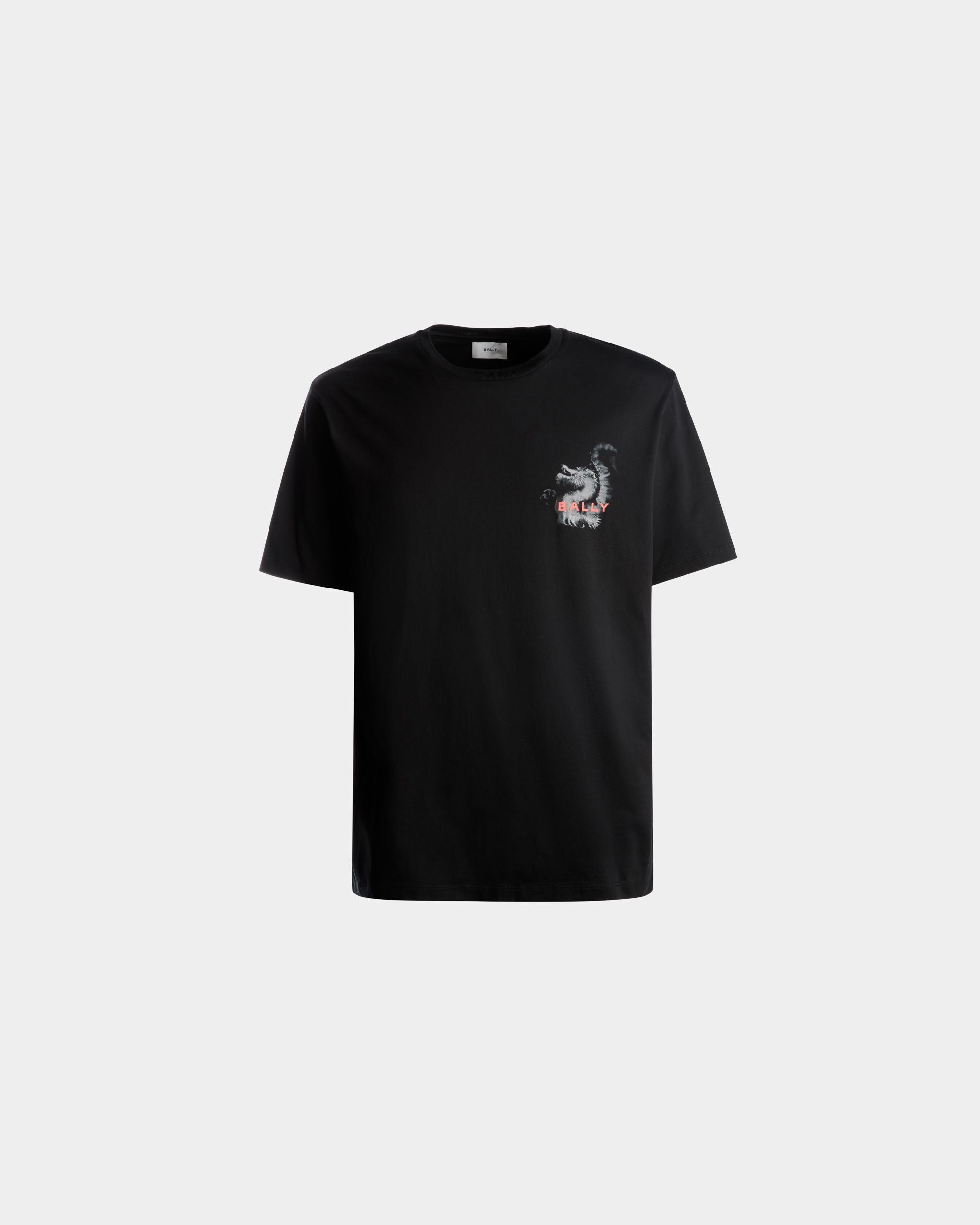 T-Shirt Aus Baumwolle In Schwarz - Herren - Bally - 01