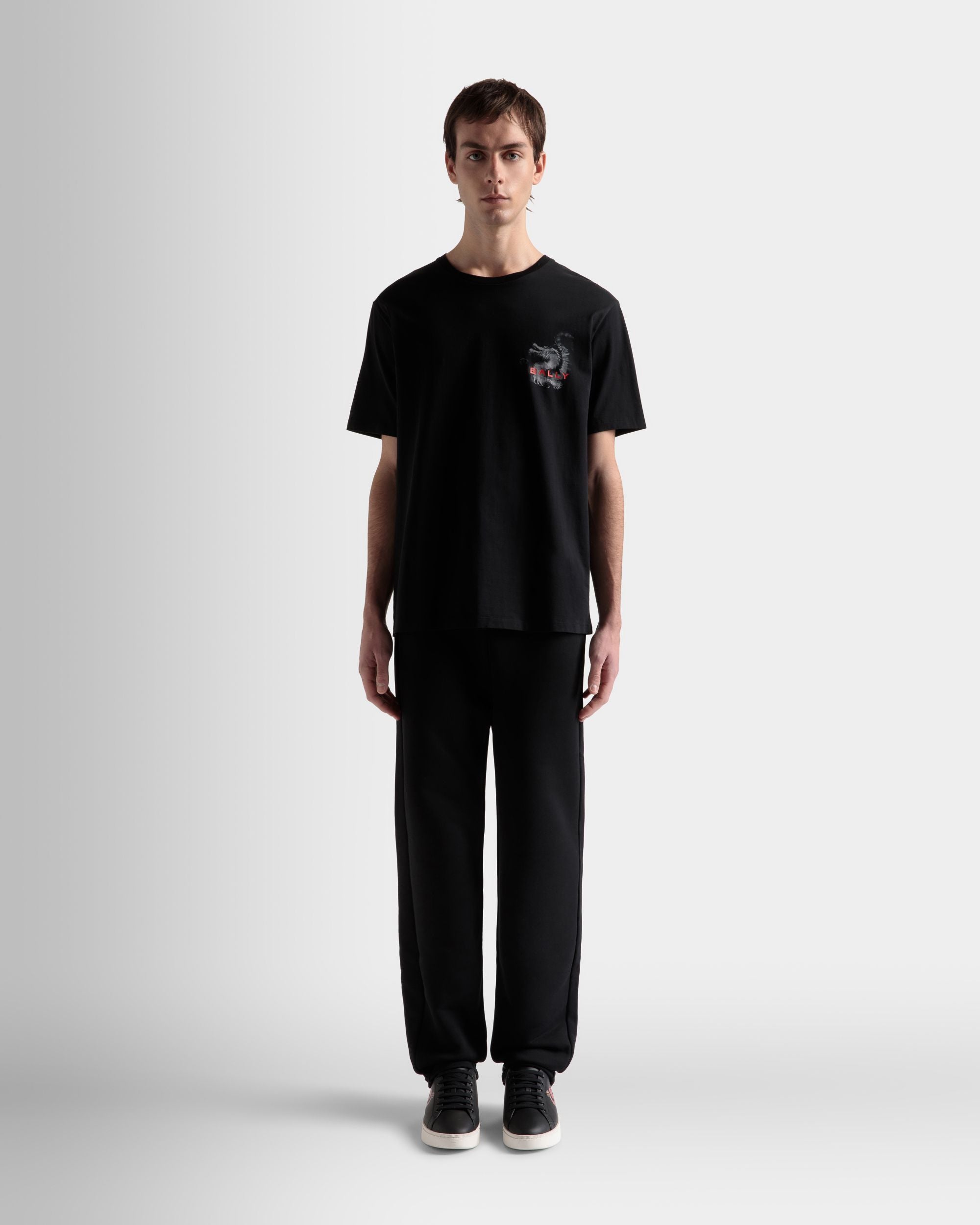 T-Shirt Aus Baumwolle In Schwarz - Herren - Bally - 02