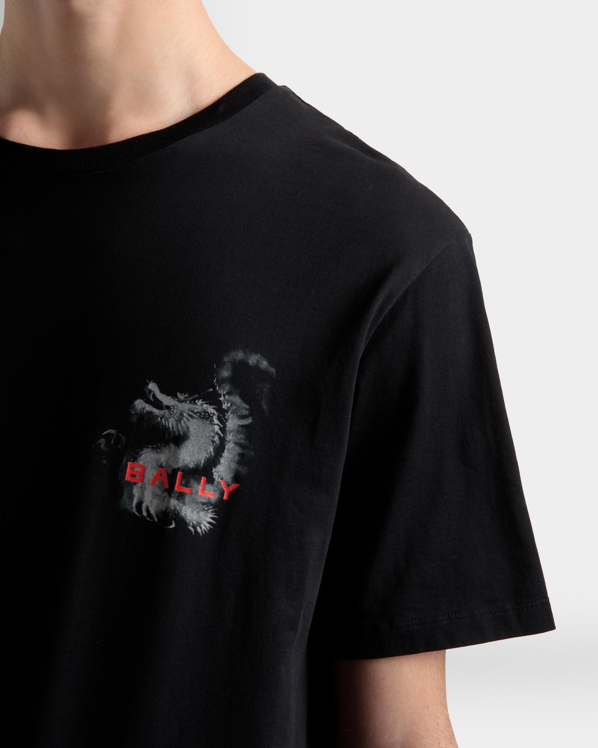 T-Shirt Aus Baumwolle In Schwarz - Herren - Bally - 04