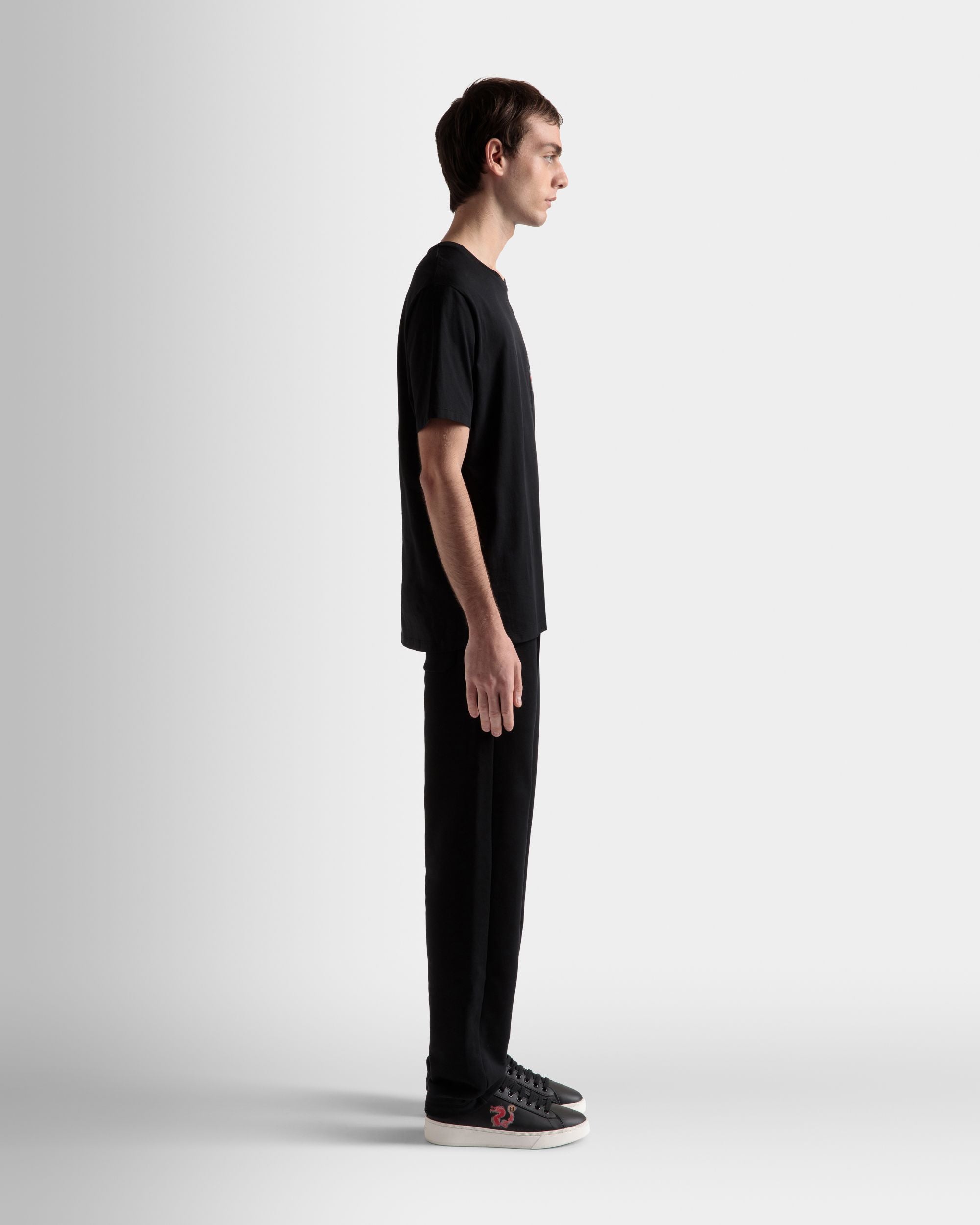 T-Shirt Aus Baumwolle In Schwarz - Herren - Bally - 05