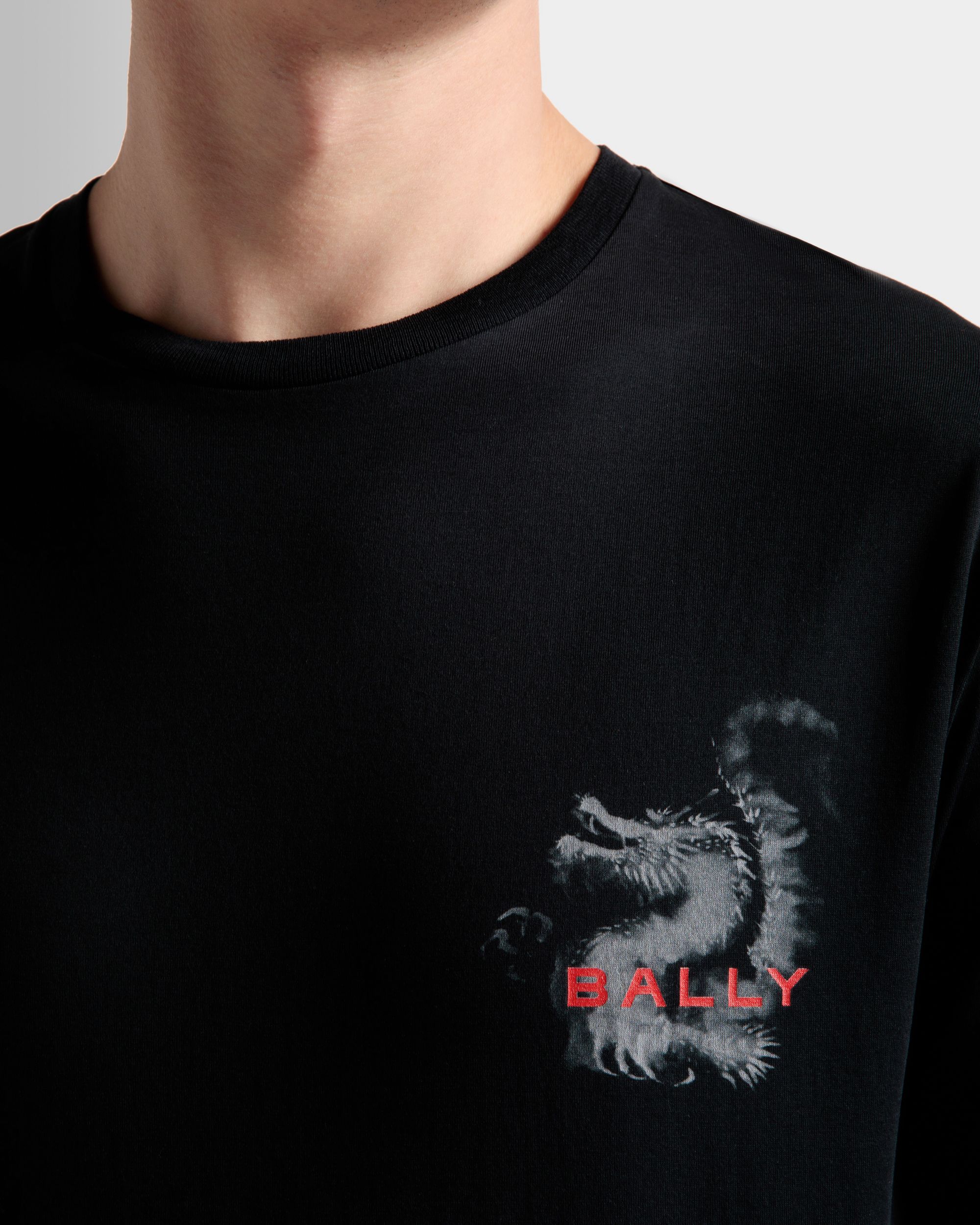 Langarm-T-Shirt Aus Baumwolle In Schwarz - Herren - Bally - 04