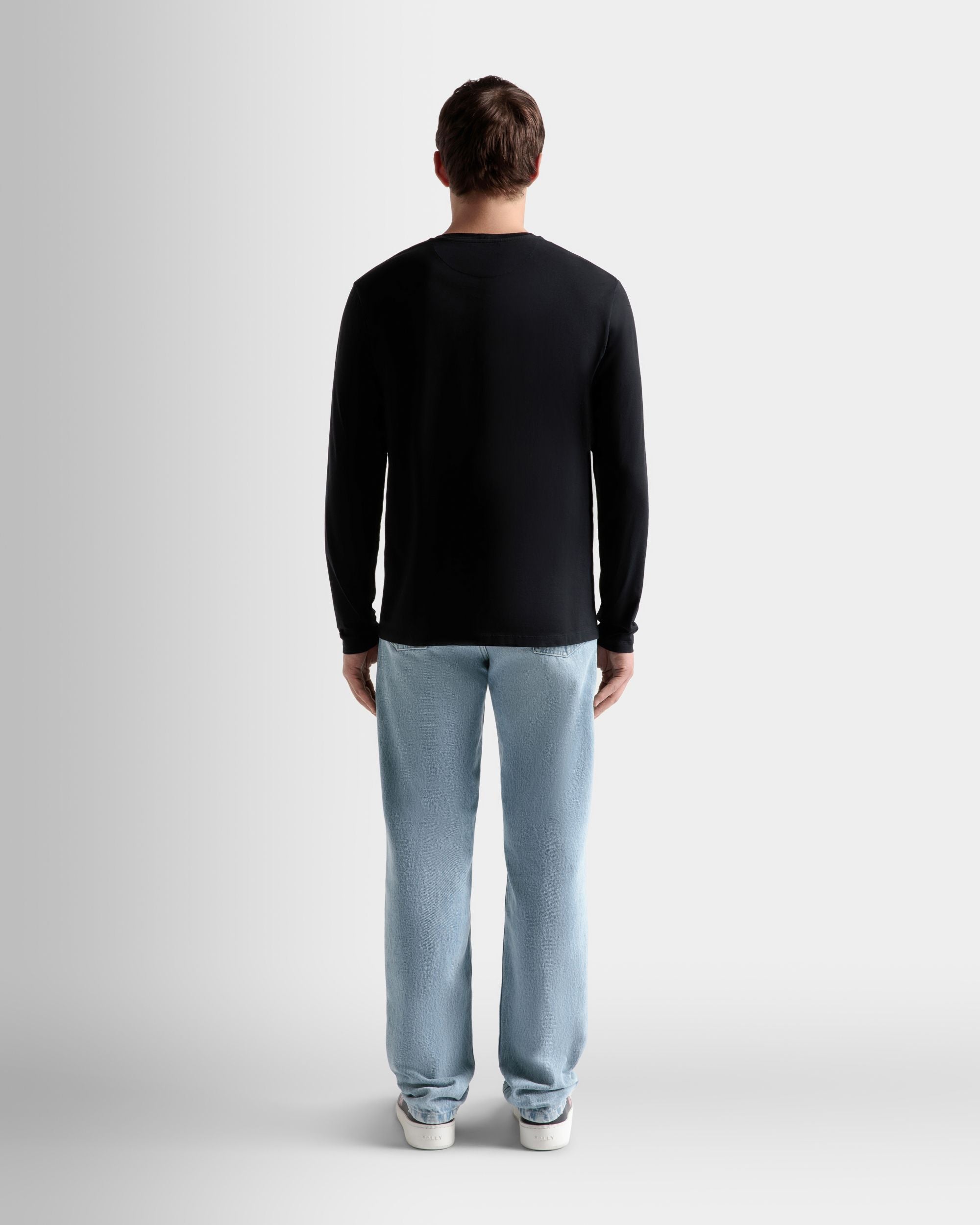 Langarm-T-Shirt Aus Baumwolle In Schwarz - Herren - Bally - 06