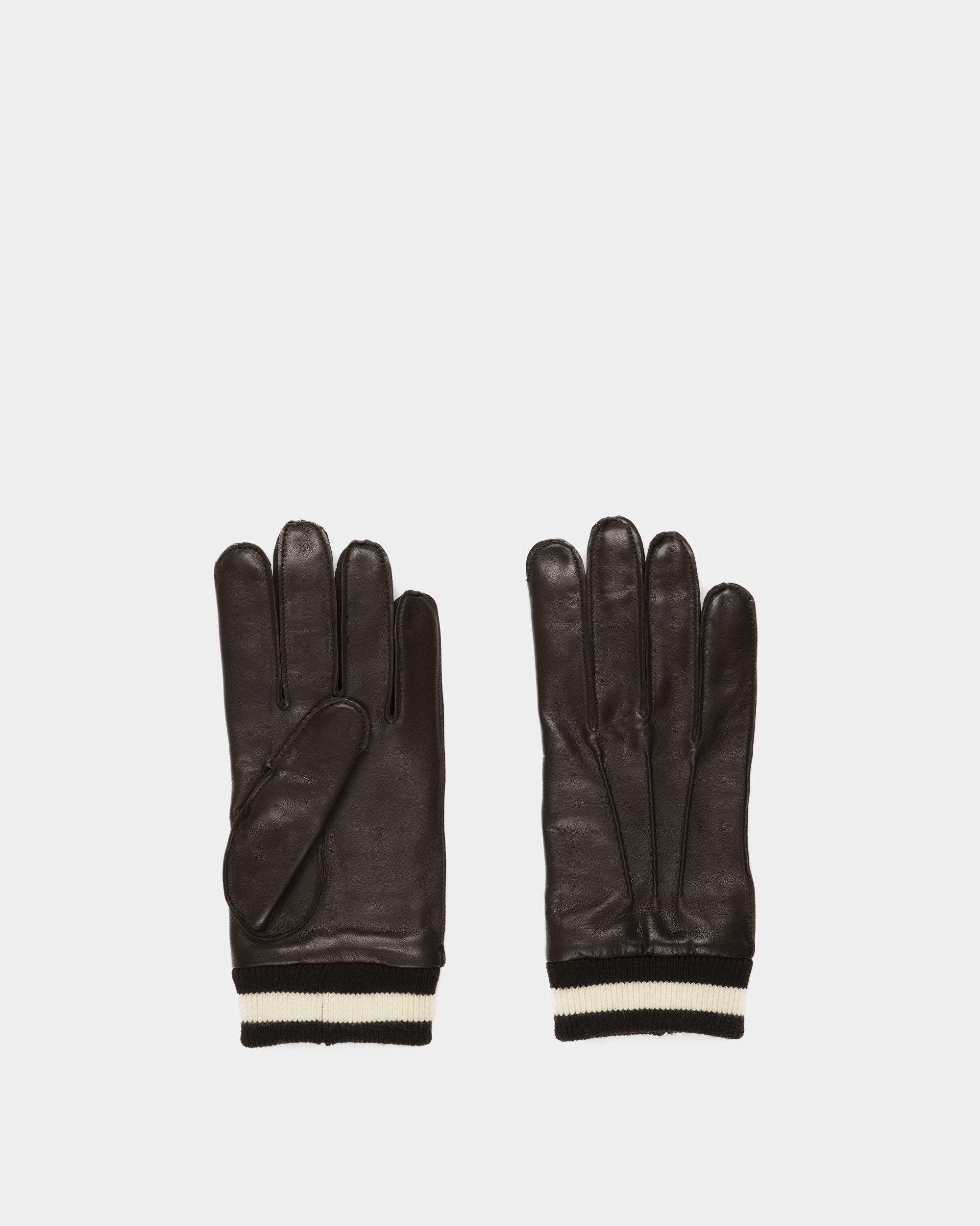 Gestreifte Handschuhe Aus Leder In Schwarz - Herren - Bally - 01